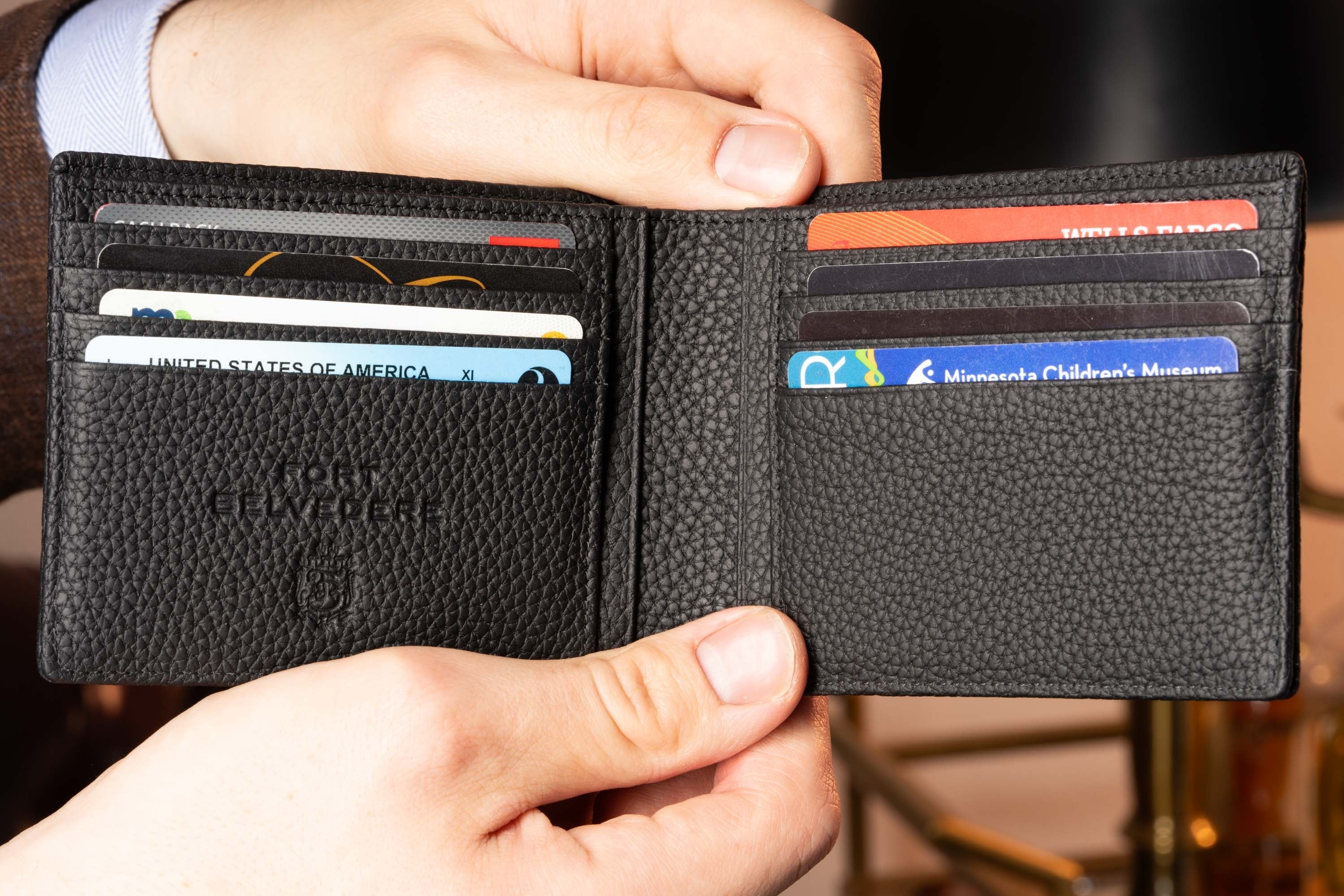 Le Grand 10 Card Black Togo Calf Leather Wallet - Image 13