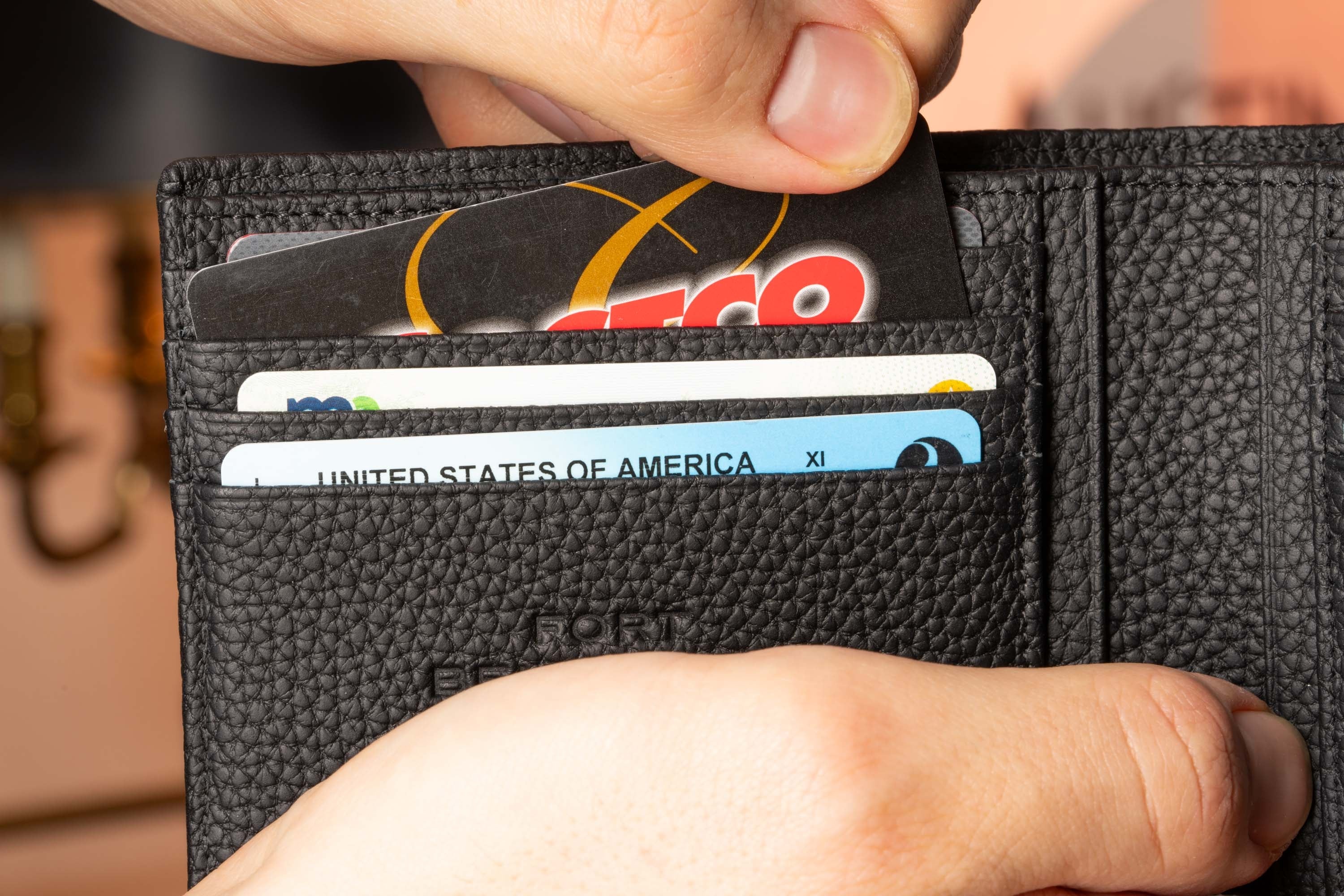 Le Grand 10 Card Black Togo Calf Leather Wallet - Image 14