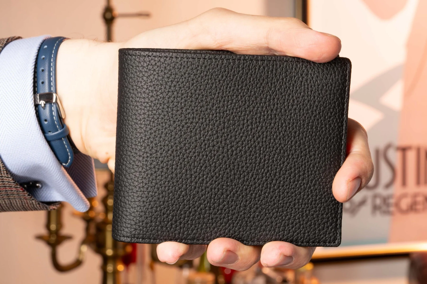 Le Grand 10 Card Black Togo Calf Leather Wallet - Image 16