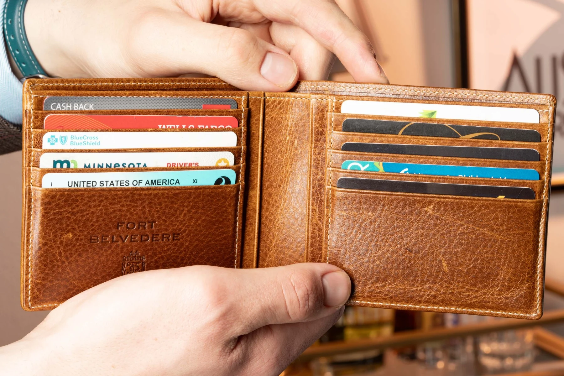 Le Grand 10 Card Saddle Brown Dumont Leather Wallet - Image 5