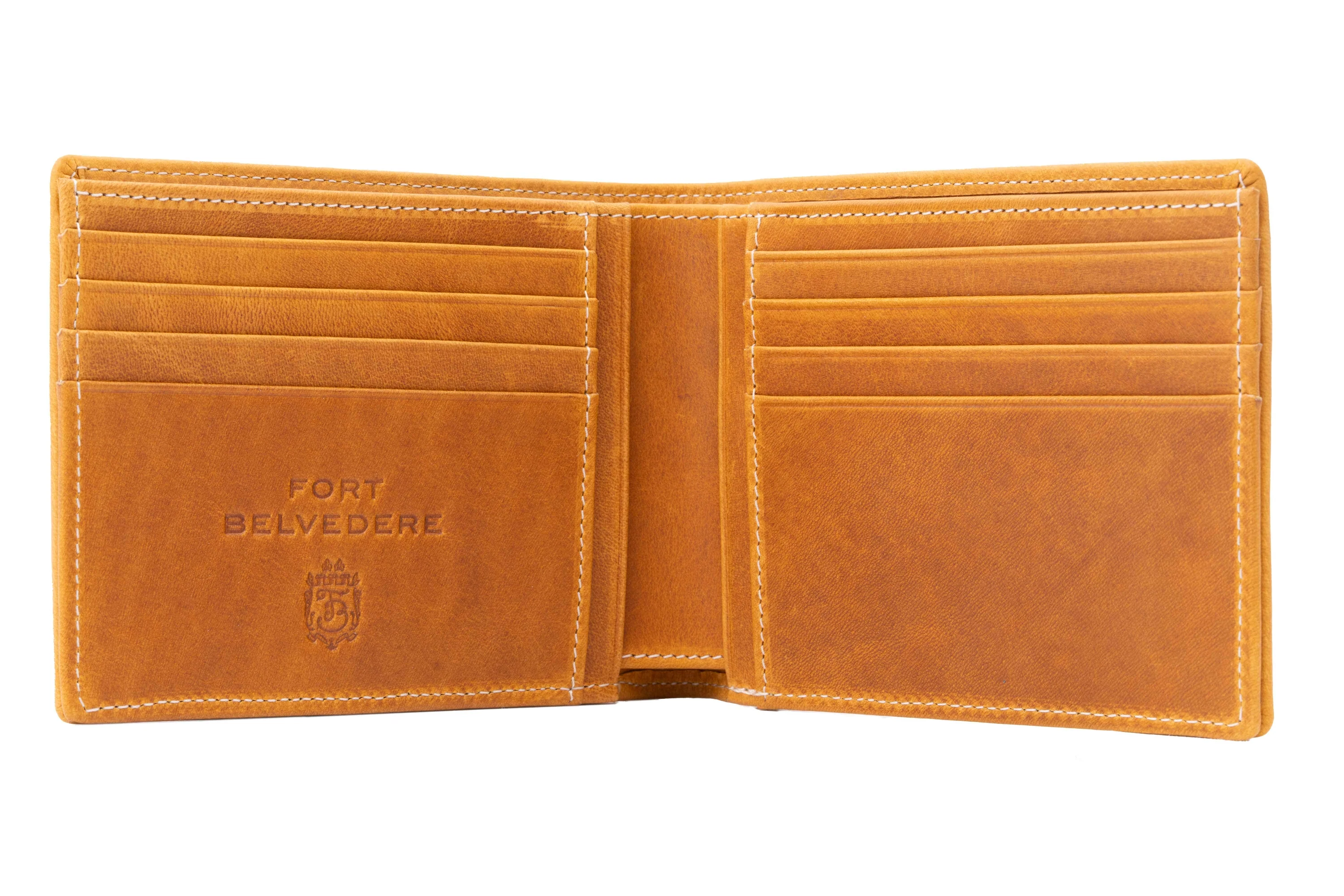 Le Grand 10 Card Vintage Gold Full-Grain Leather Wallet - Image 10