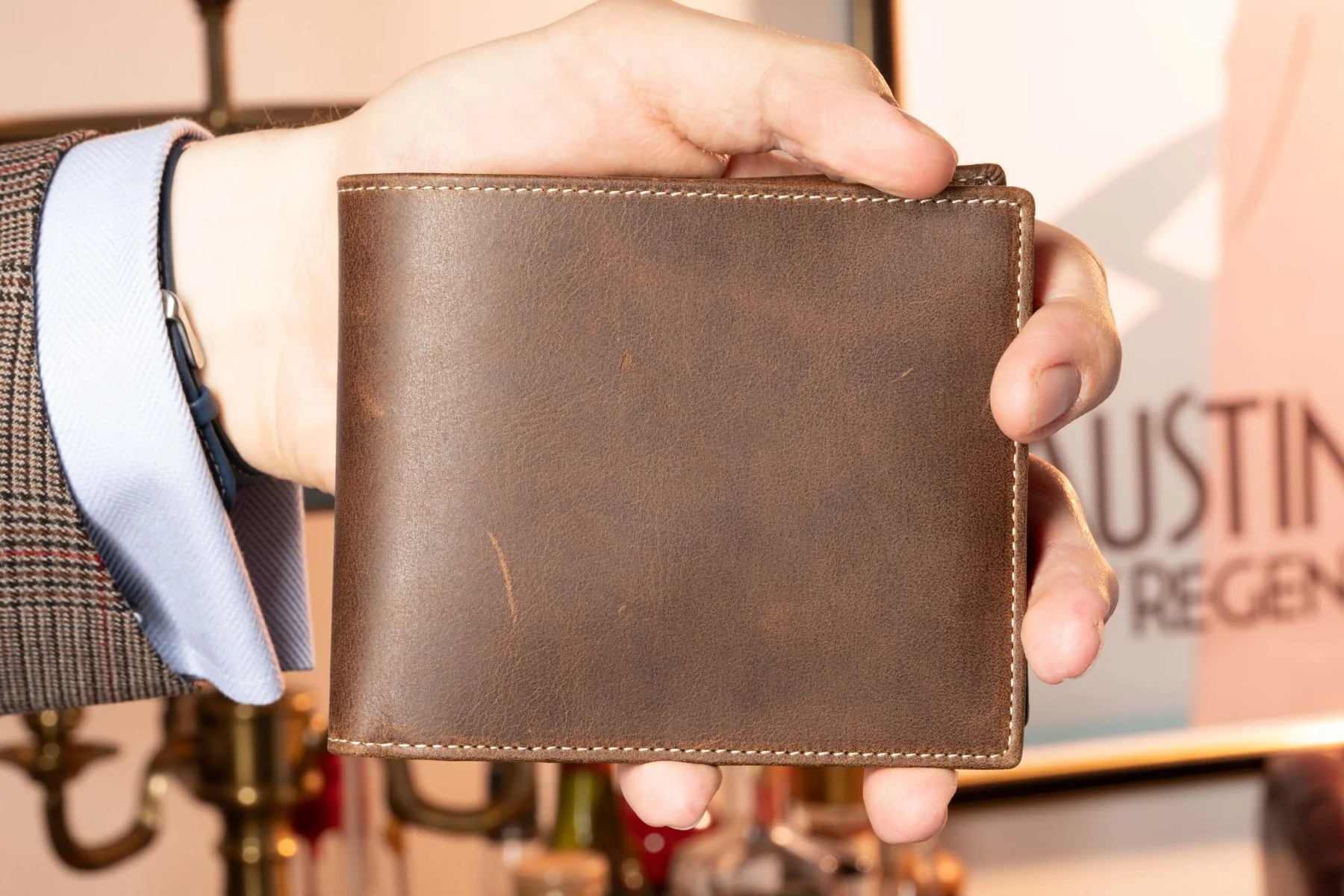 Le Grand 10 Card Antique Mahogany Leather Wallet - Image 16