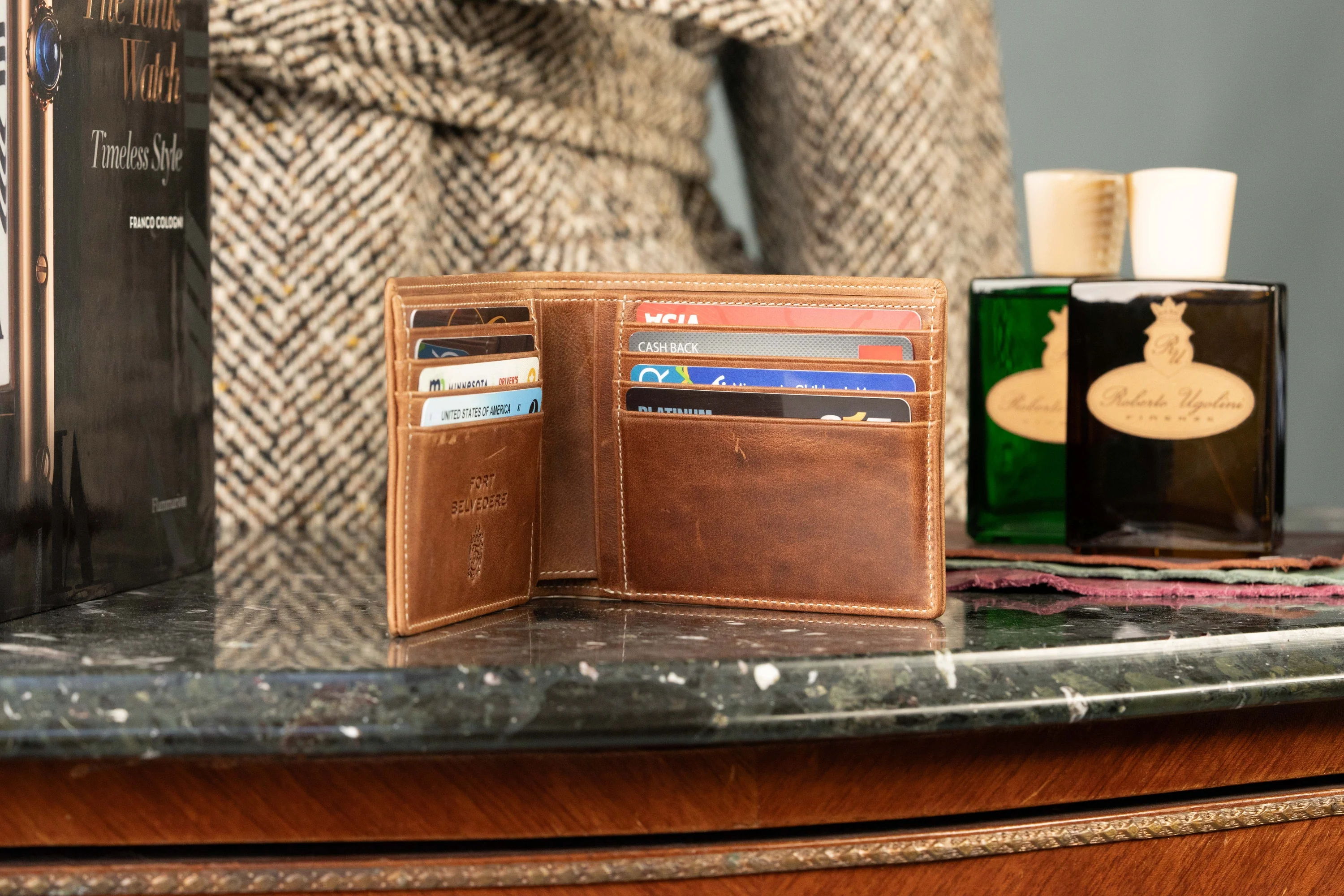 Le Grand 10 Card Saddle Brown Montecristo Leather Wallet - Image 12