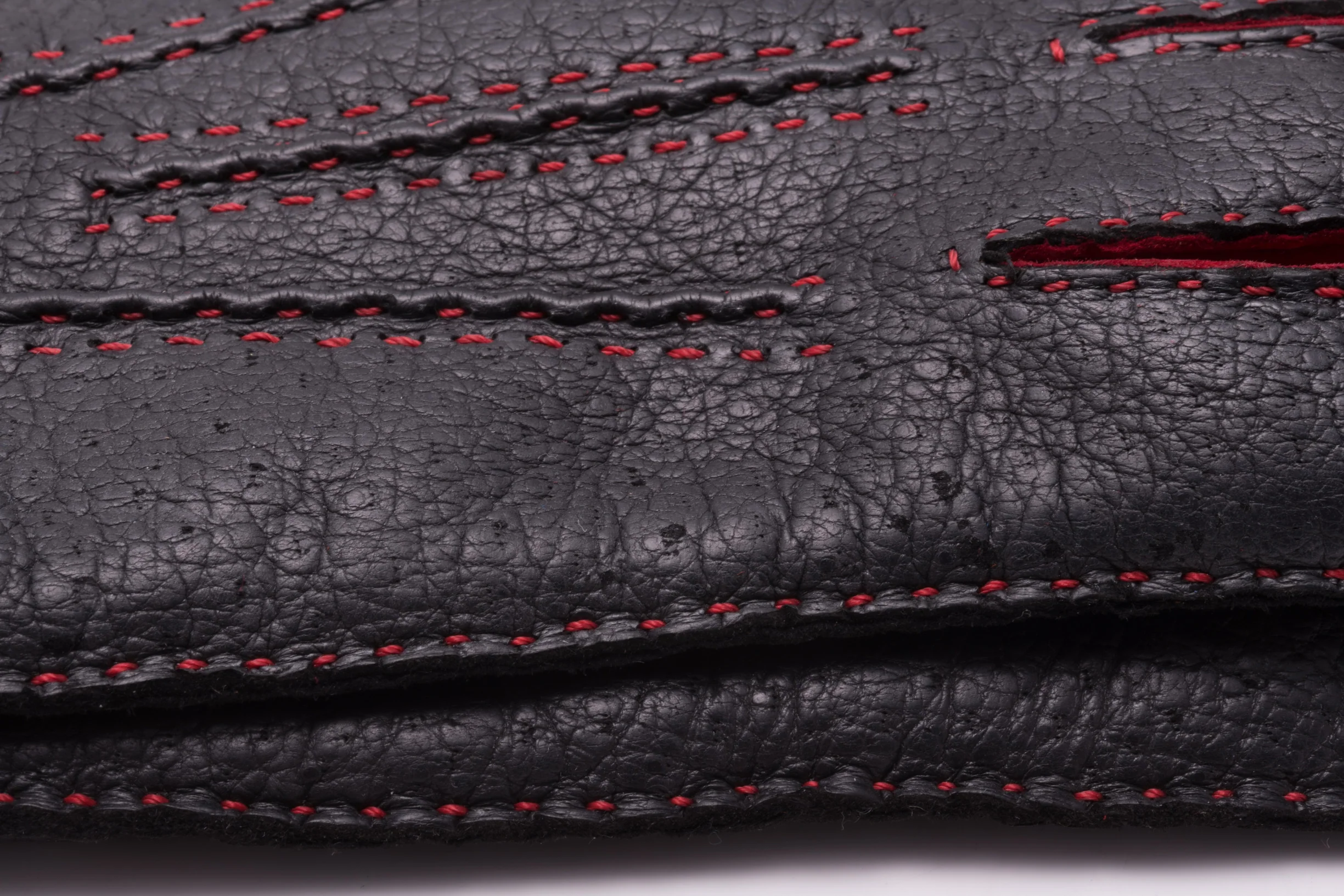 Black & Red Cashmere Lined Peccary Gloves - Image 5