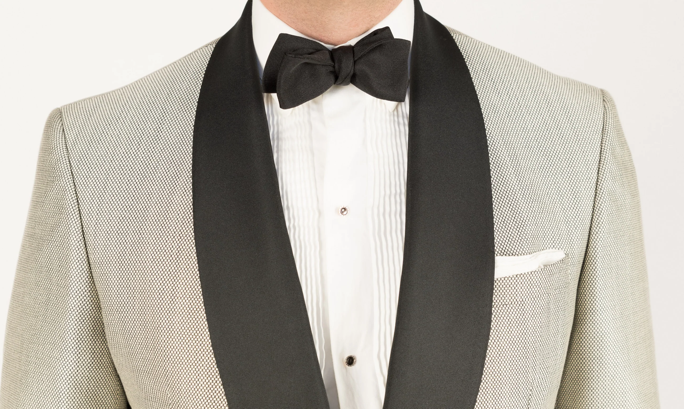 Black Batwing Silk Faille Grosgrain Bow Tie - Image 3