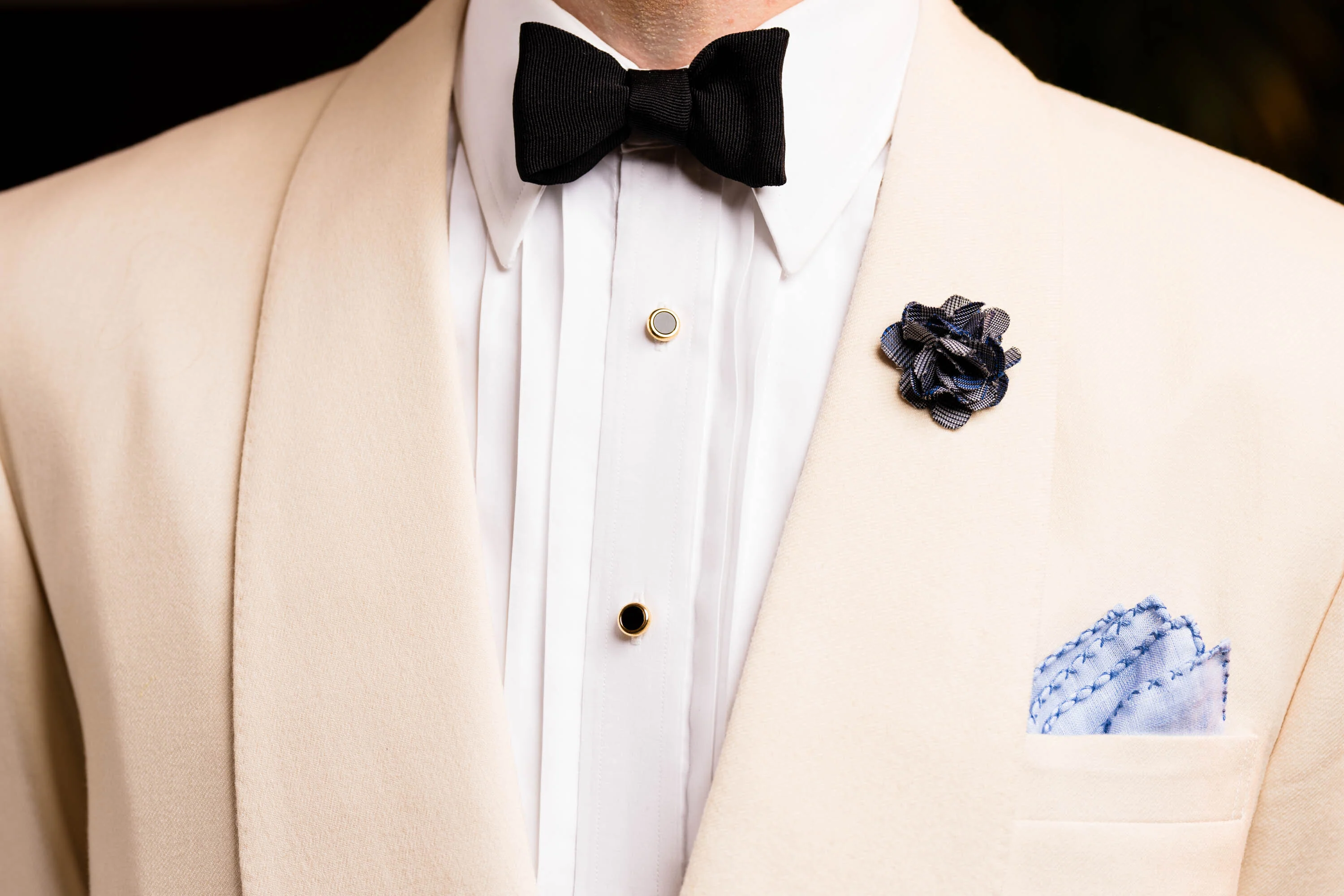 Black Butterfly Silk Faille Grosgrain Bow Tie - Image 3