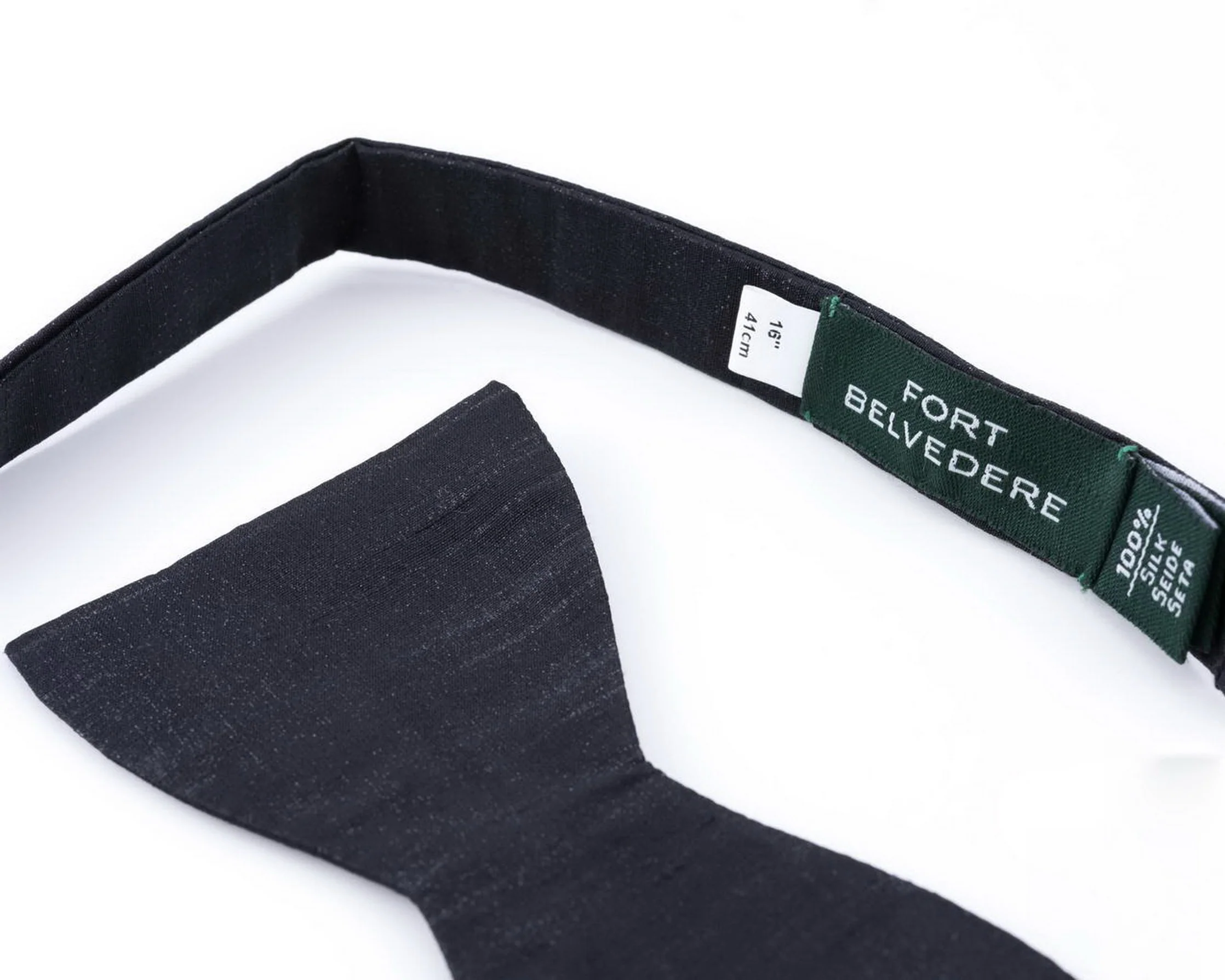 Black Butterfly Silk Shantung Bow Tie - Image 6