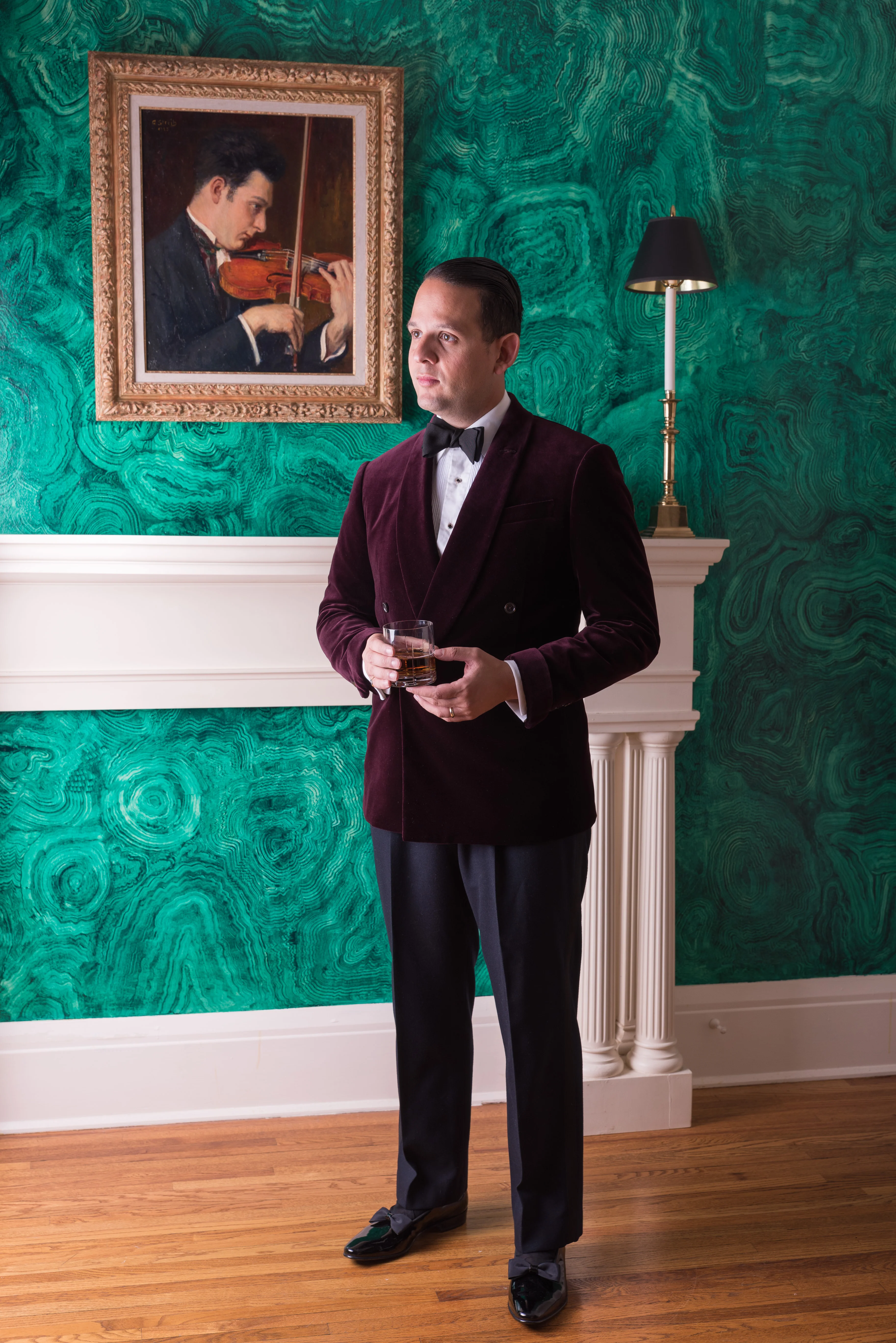 Black Silk Satin Butterfly Self-Tie Bow Tie - Image 6