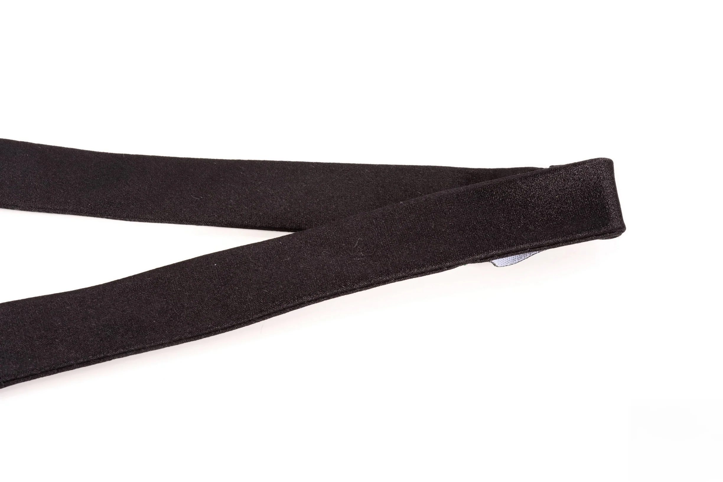 Black Diamond Silk Satin Self-Tie Bow Tie - Image 11
