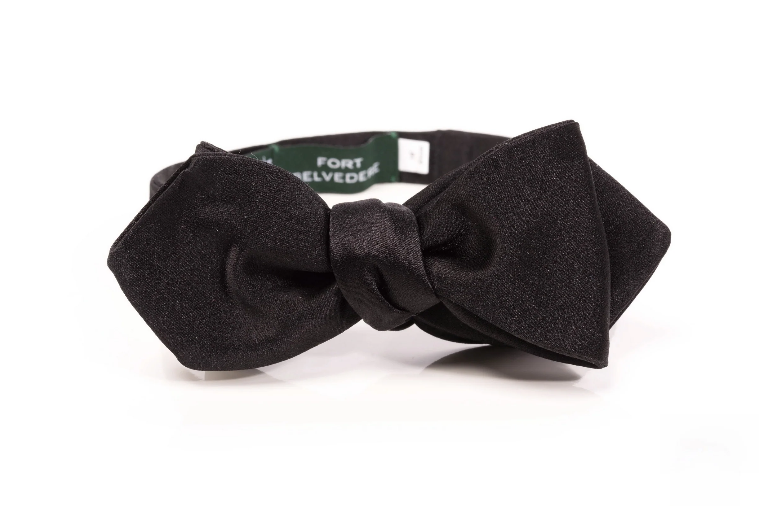 Black Diamond Silk Satin Self-Tie Bow Tie - Image 4