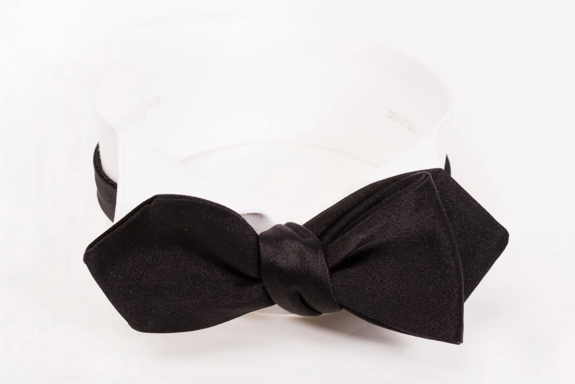 Black Diamond Silk Satin Self-Tie Bow Tie - Image 6