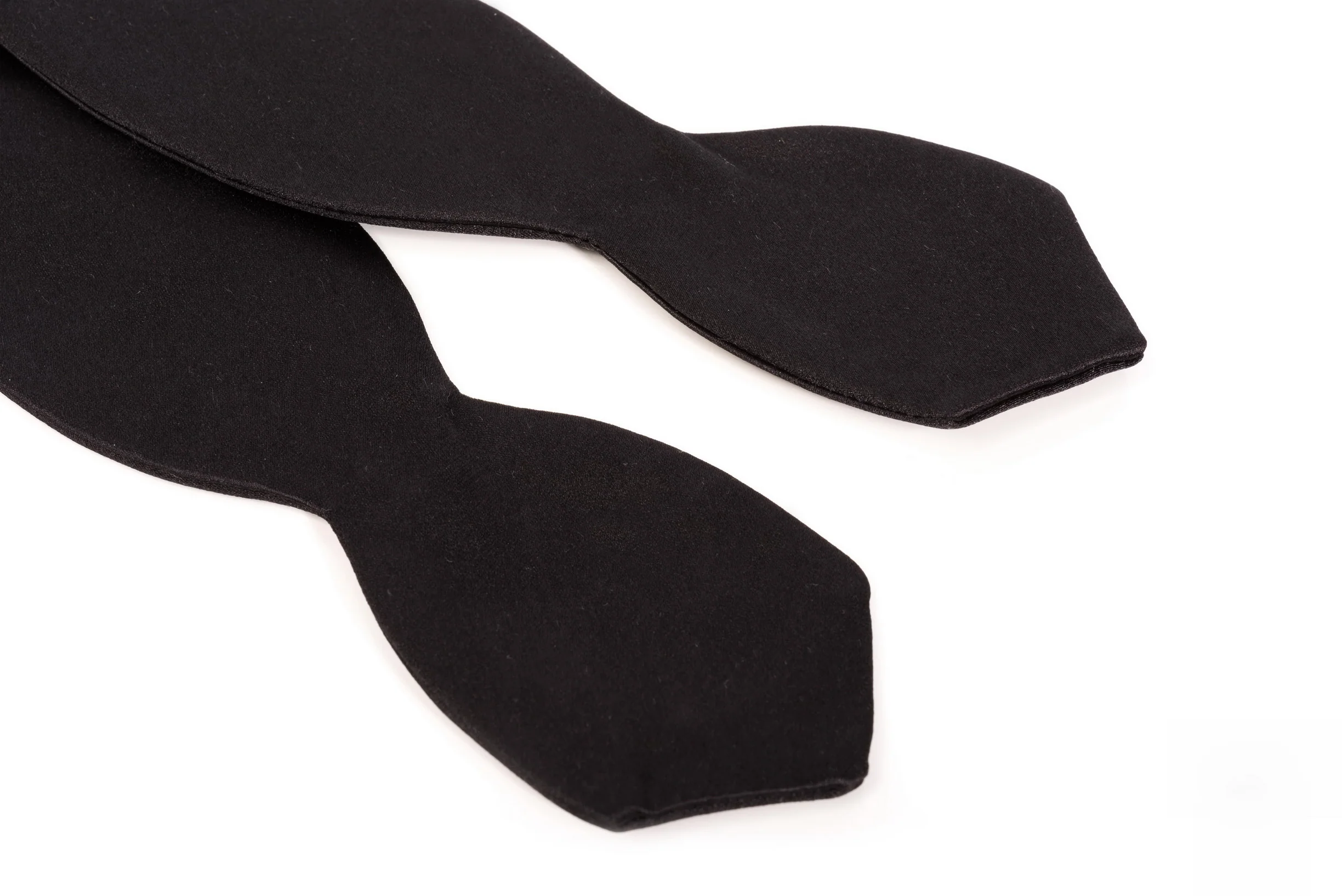 Black Diamond Silk Satin Self-Tie Bow Tie - Image 9