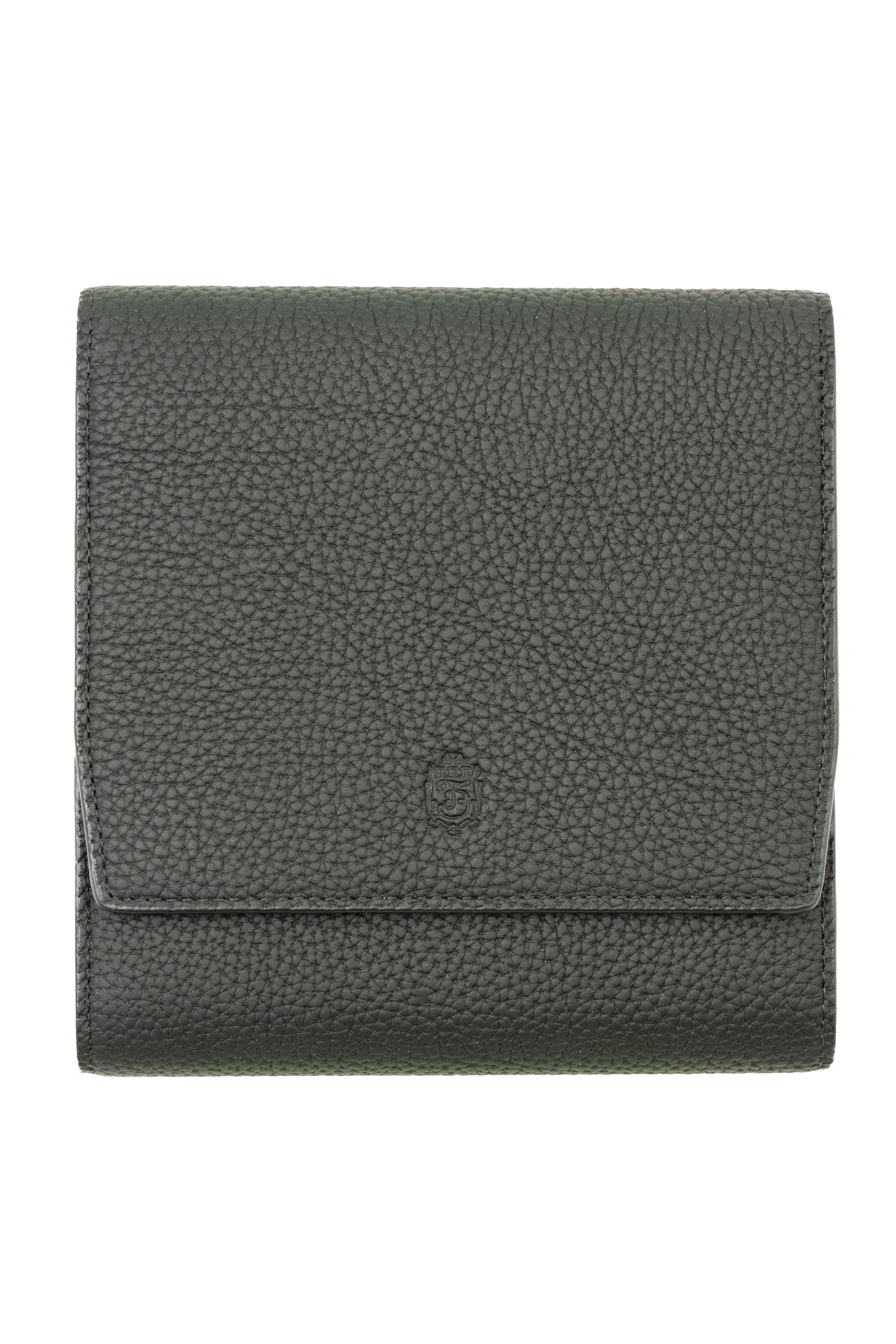 3-Watch Black Togo & Gray Suede Leather Watch Case - Image 3