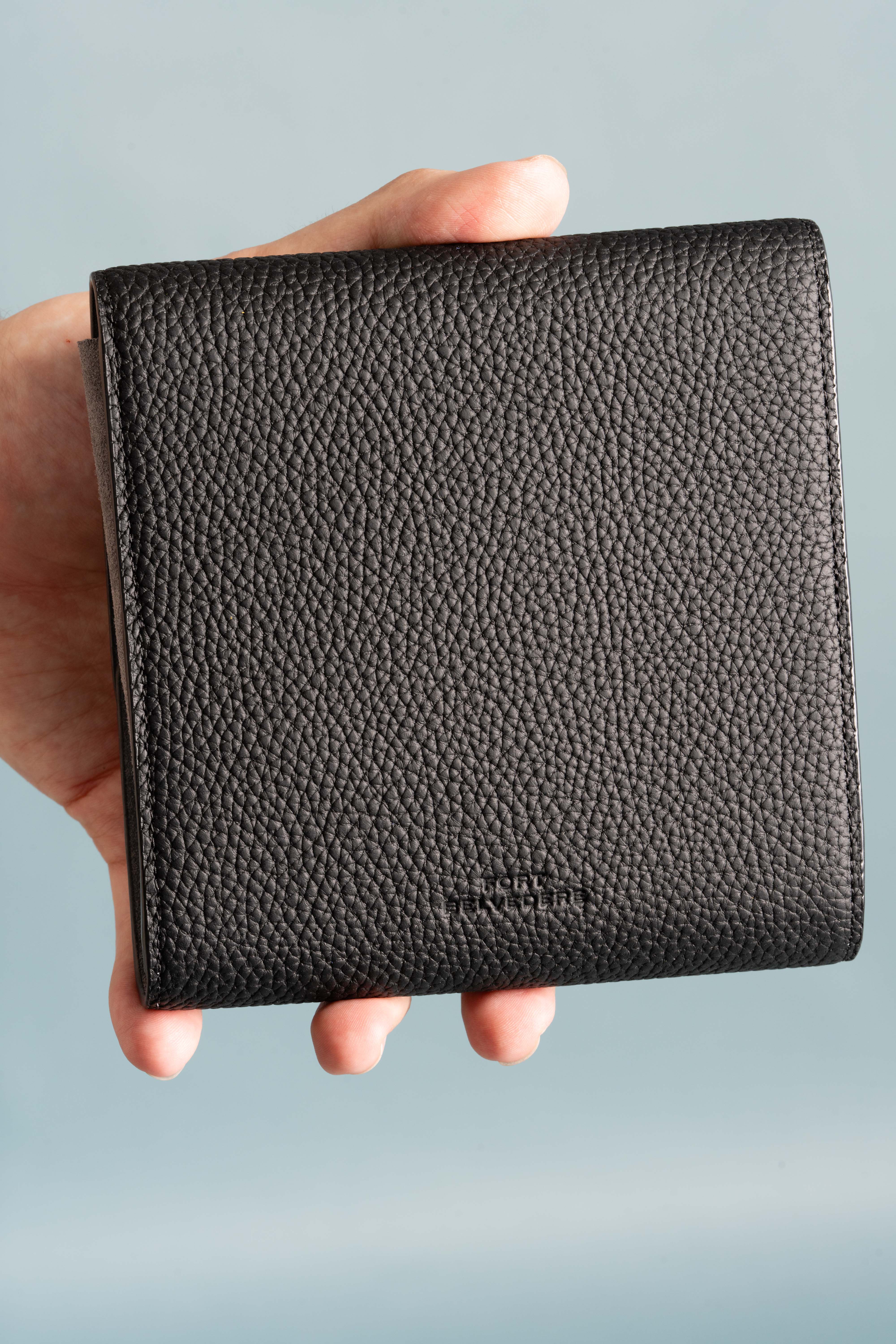 Black Togo & Gray Suede Leather Watch Case - Image 12