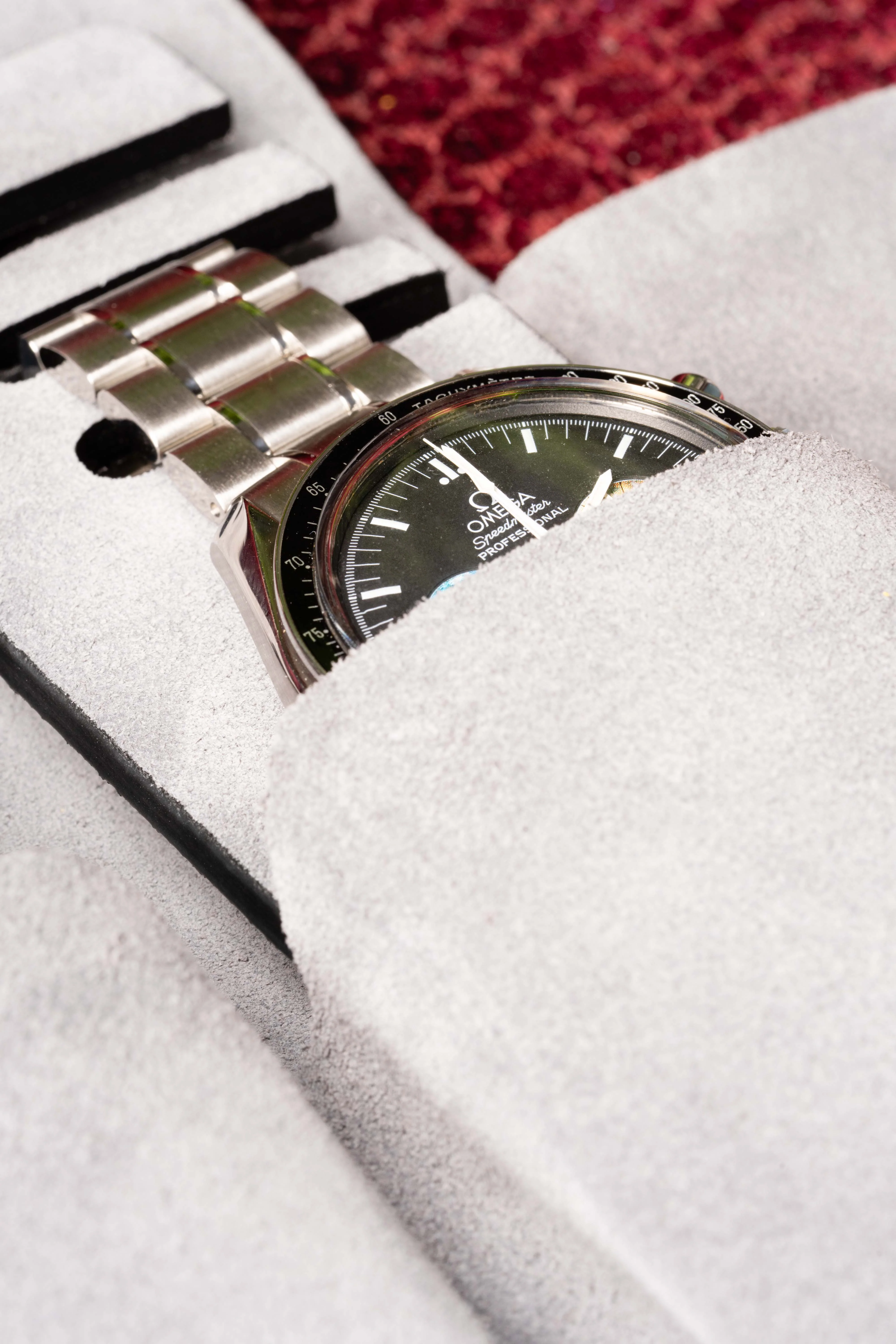 Black Togo & Gray Suede Leather Watch Case - Image 16