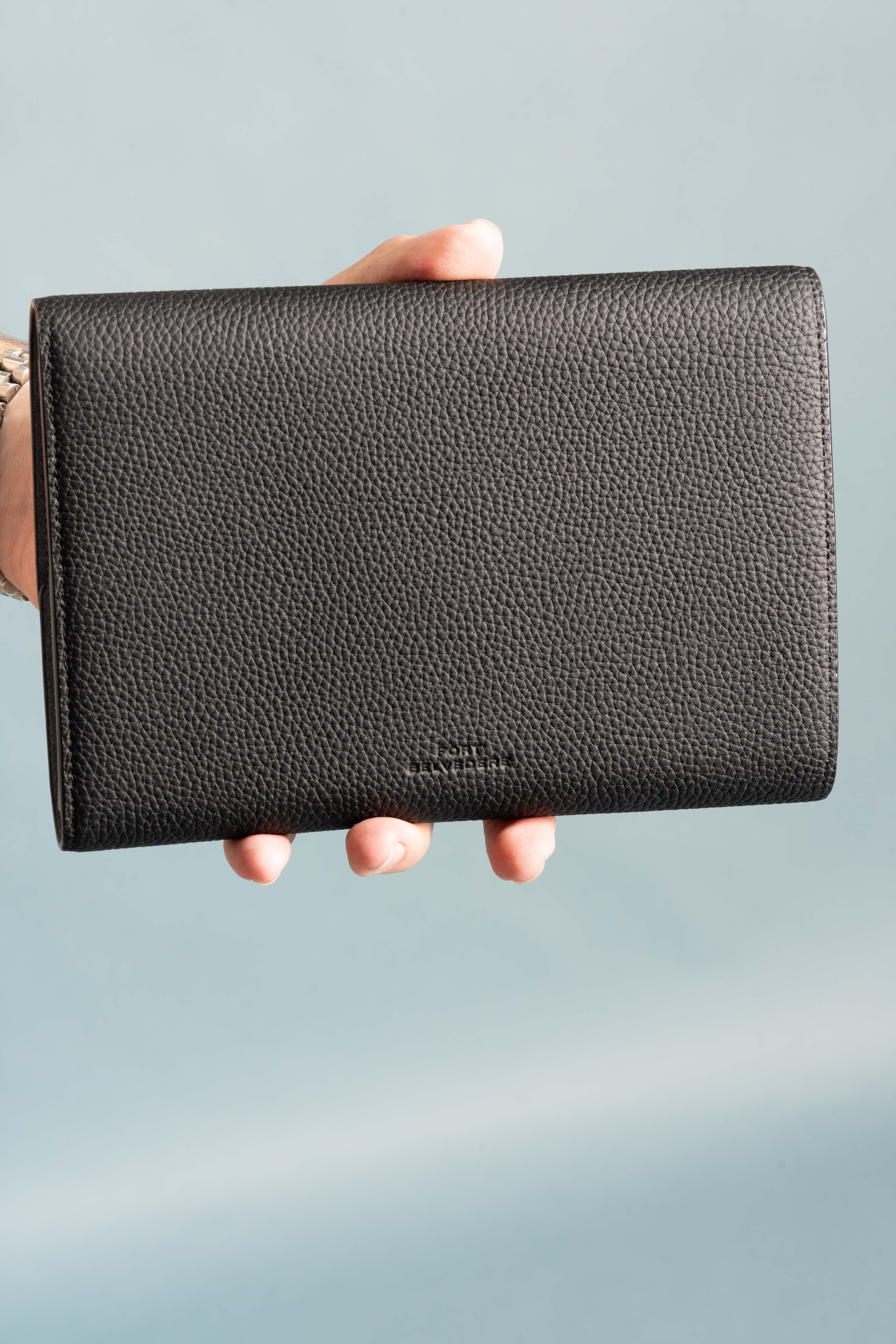 Black Togo & Gray Suede Leather Watch Case - Image 20