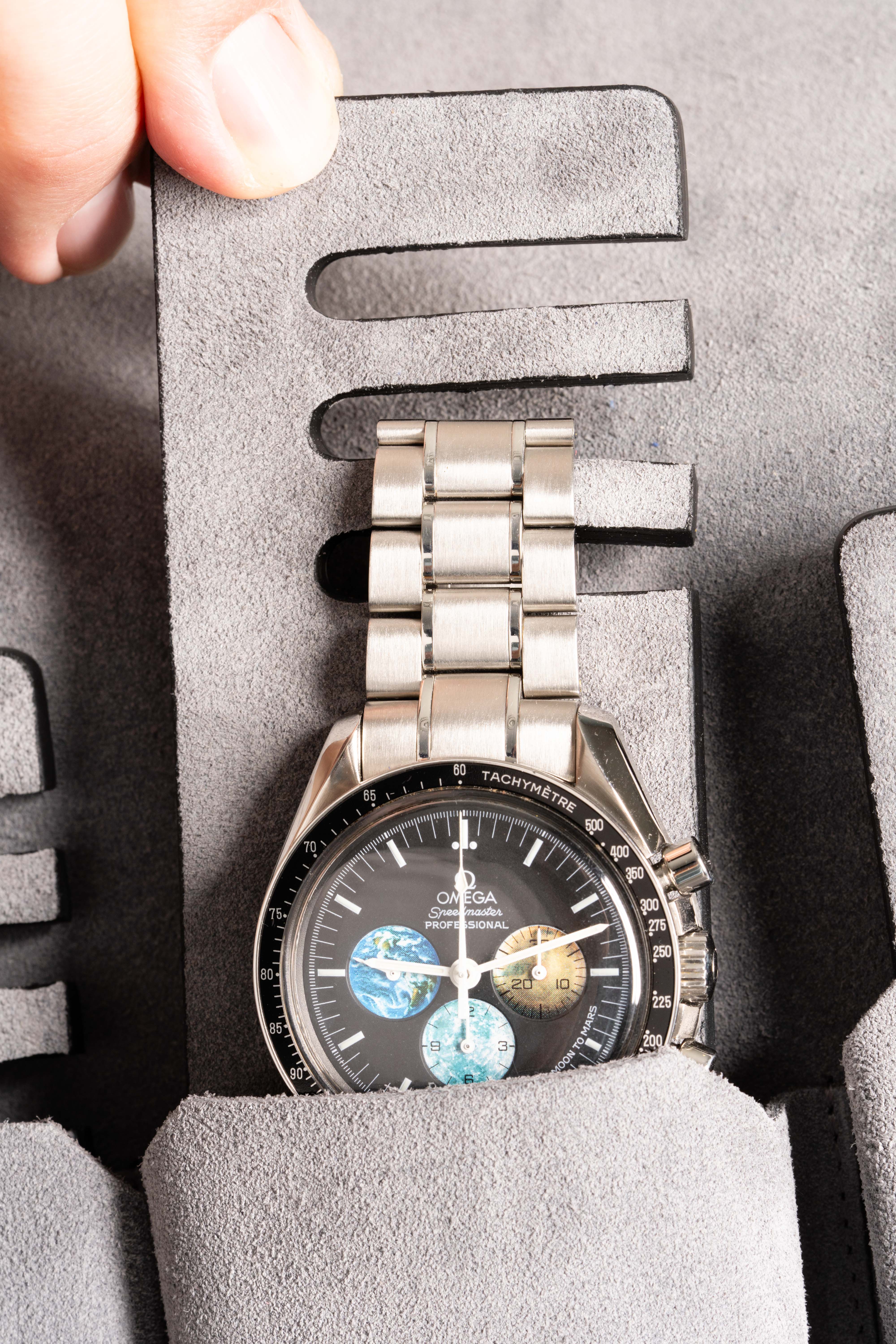 Black Togo & Gray Suede Leather Watch Case - Image 24