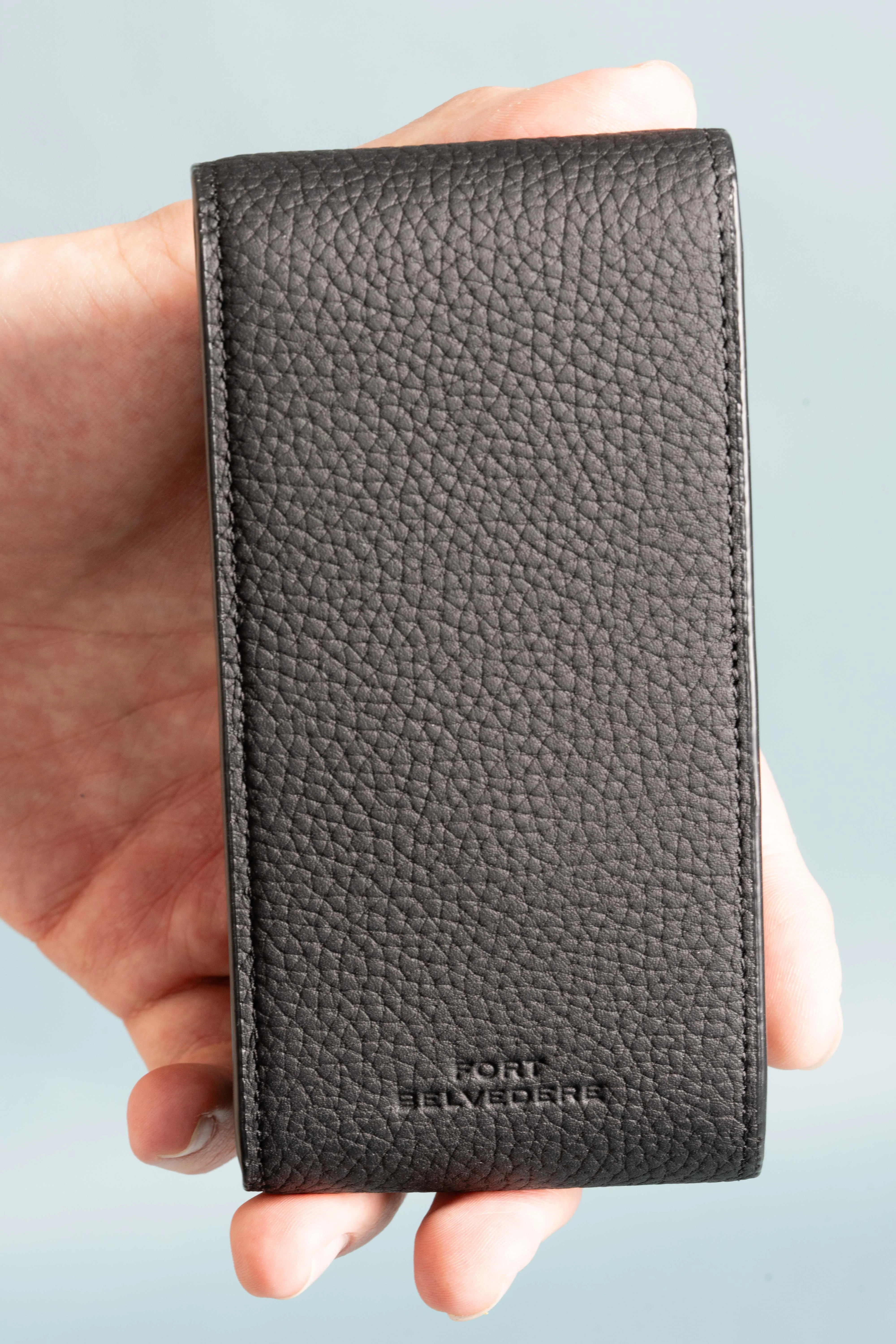 Black Togo & Gray Suede Leather Watch Case - Image 4