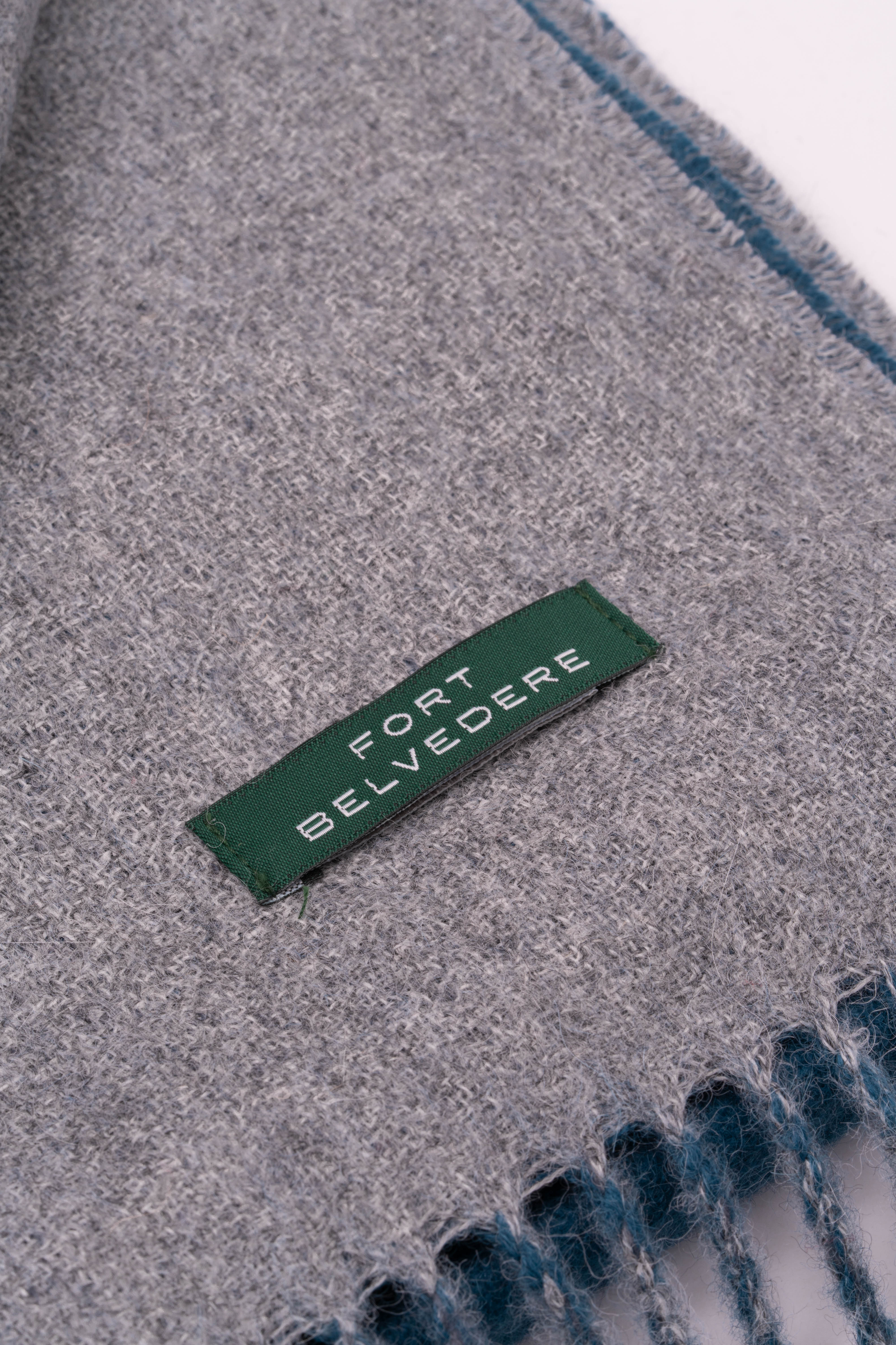 Blue & Gray Double Sided Alpaca Scarf - Image 8