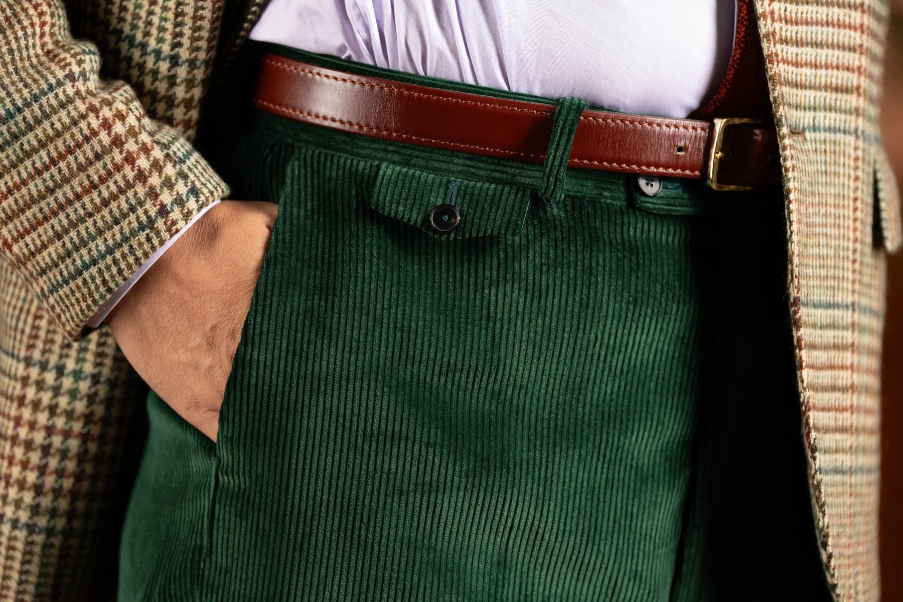 British Racing Green Stancliffe Corduroy Trousers - Image 10