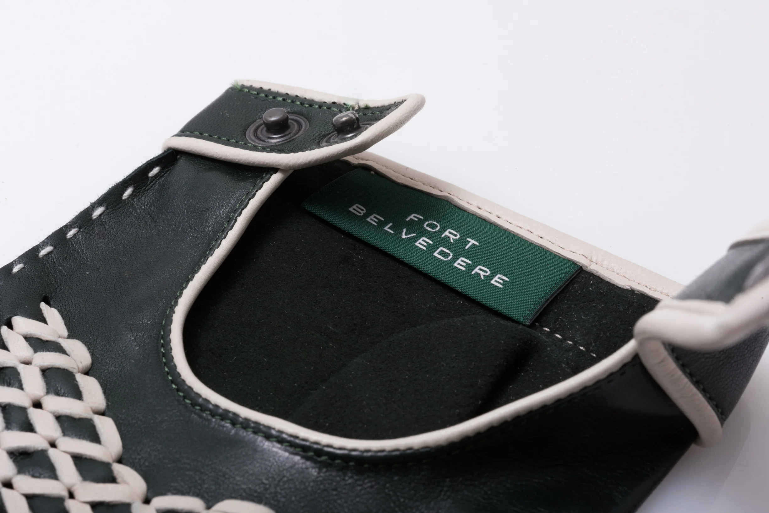 Racing Green & Cream Leather Driving Gloves - Image 4