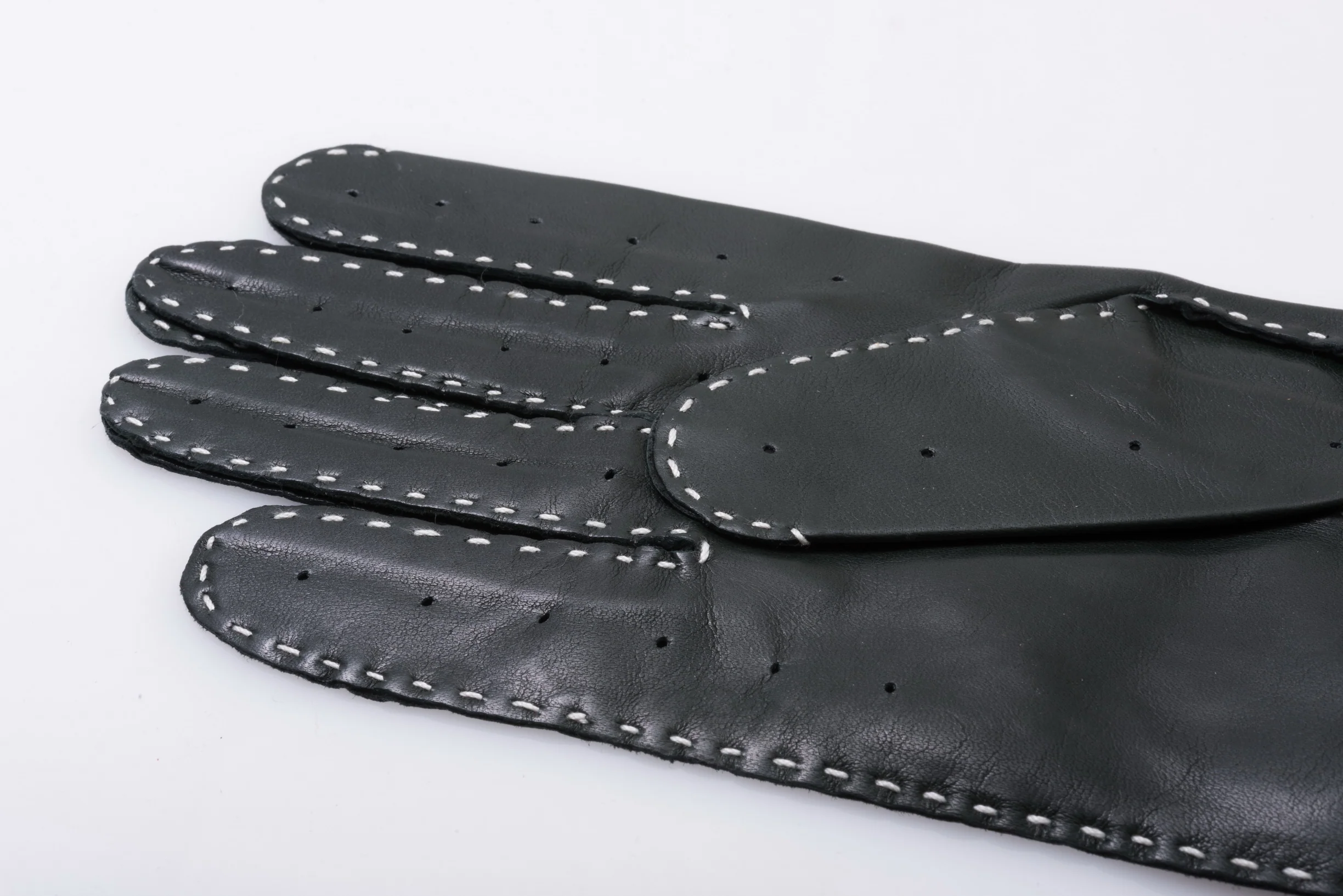 Racing Green & Cream Leather Driving Gloves - Image 6