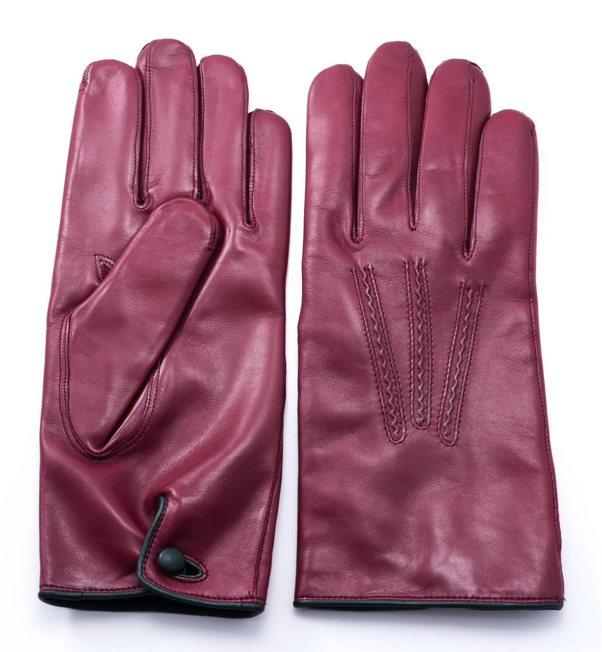 Burgundy Lamb Nappa Leather Dress Gloves - Image 3