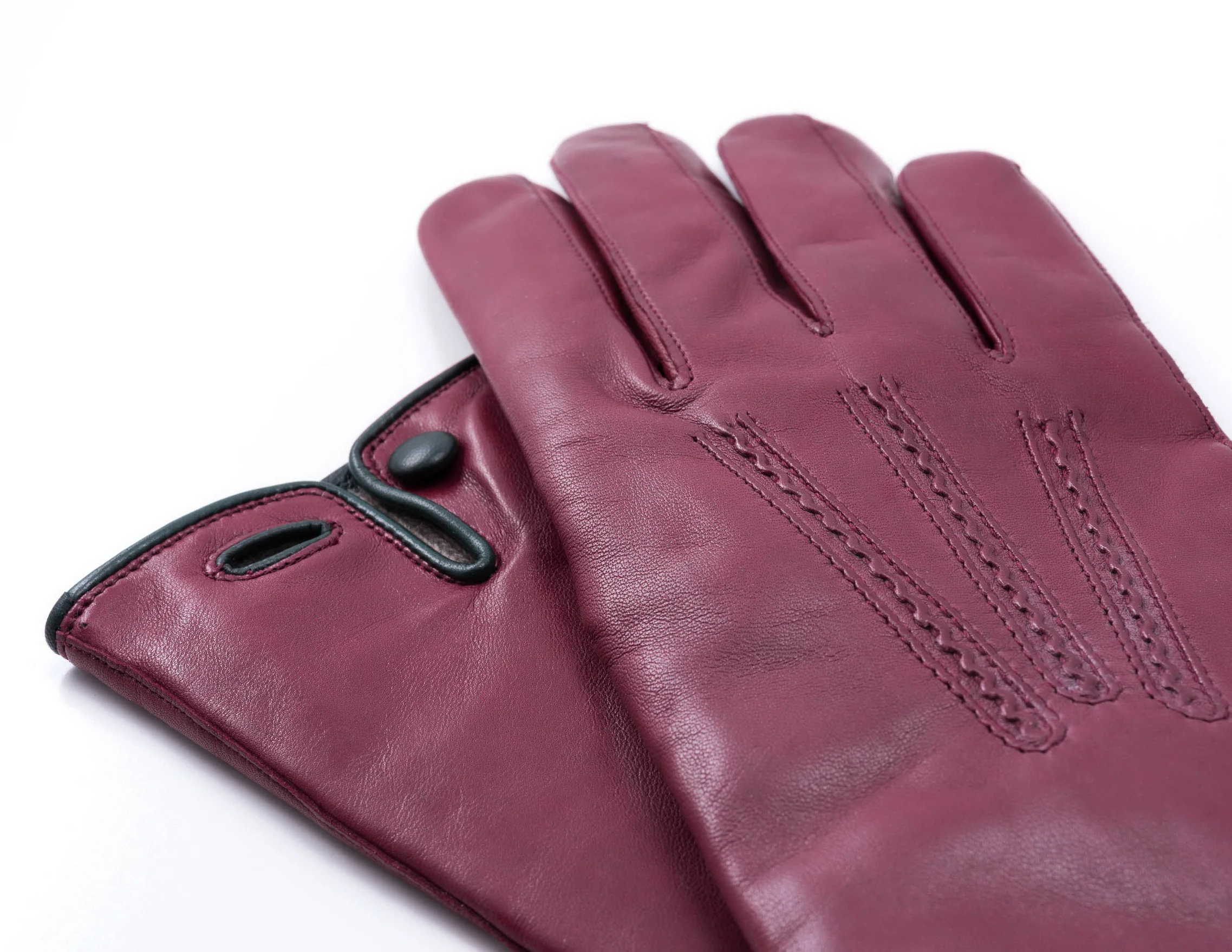Burgundy Lamb Nappa Leather Dress Gloves - Image 4