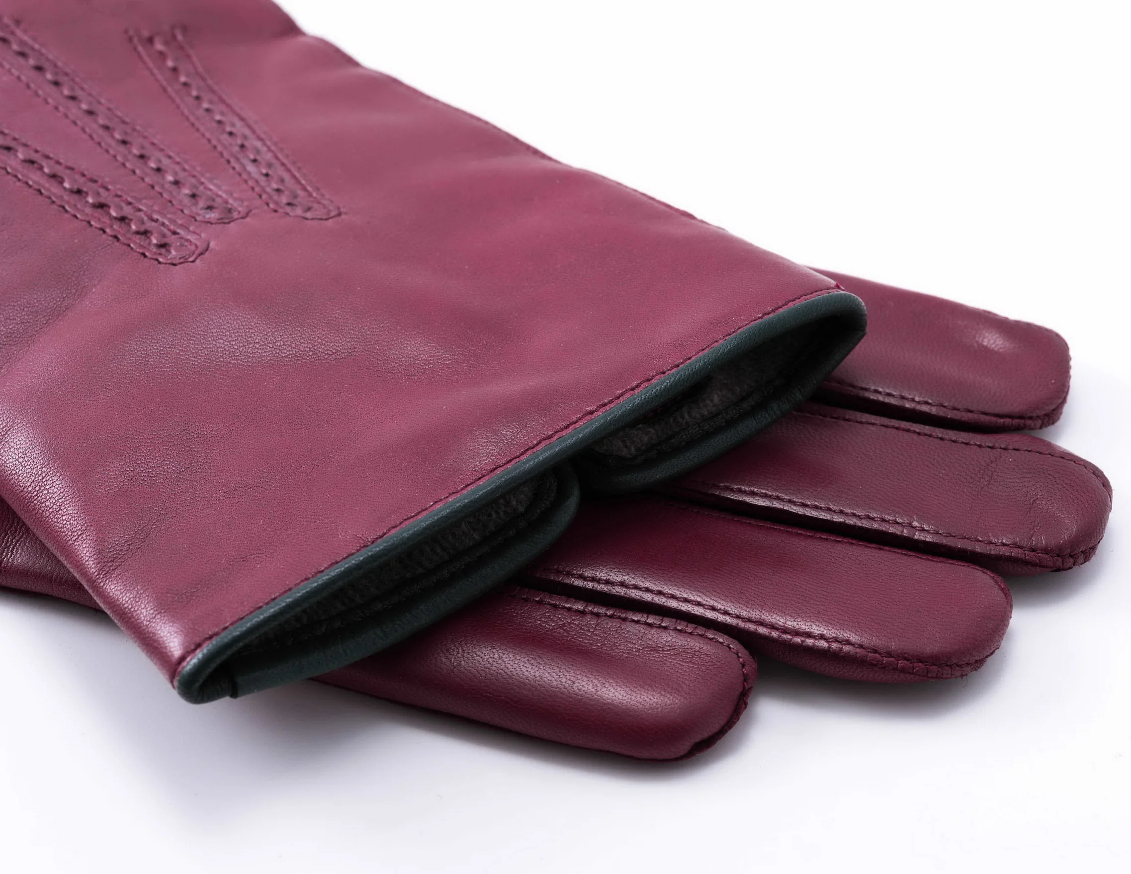 Burgundy Lamb Nappa Leather Dress Gloves - Image 7