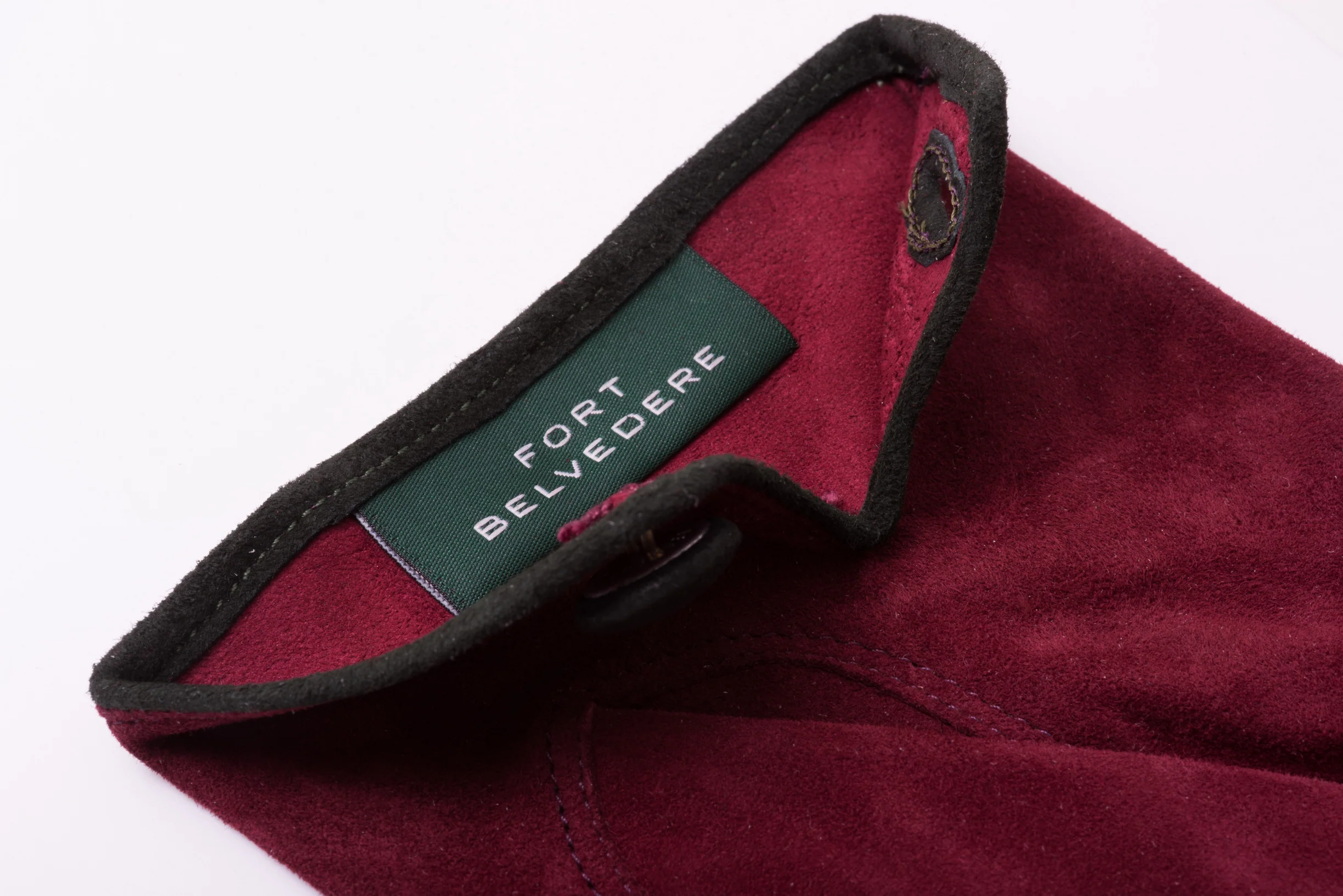 Burgundy Suede Unlined Leather Gloves - Image 5