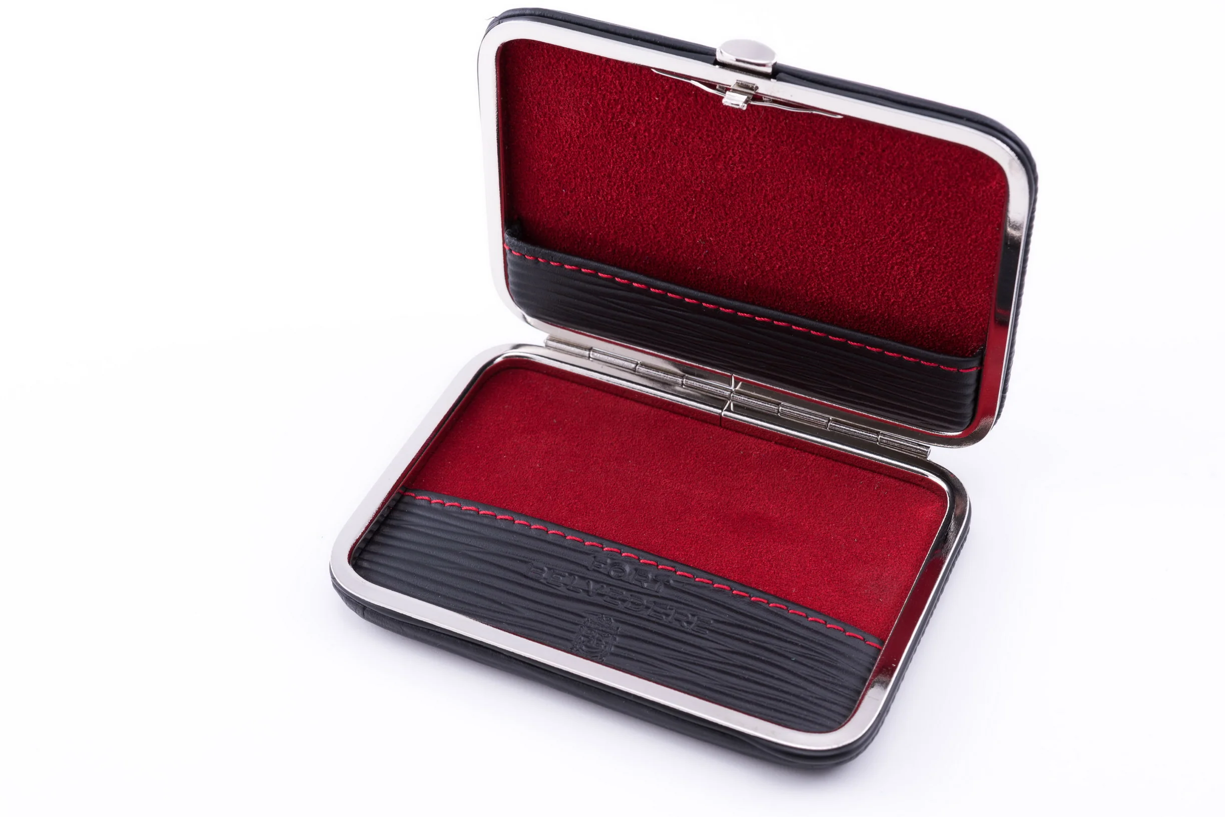 Black & Red Leather Business Card Case - Image 6
