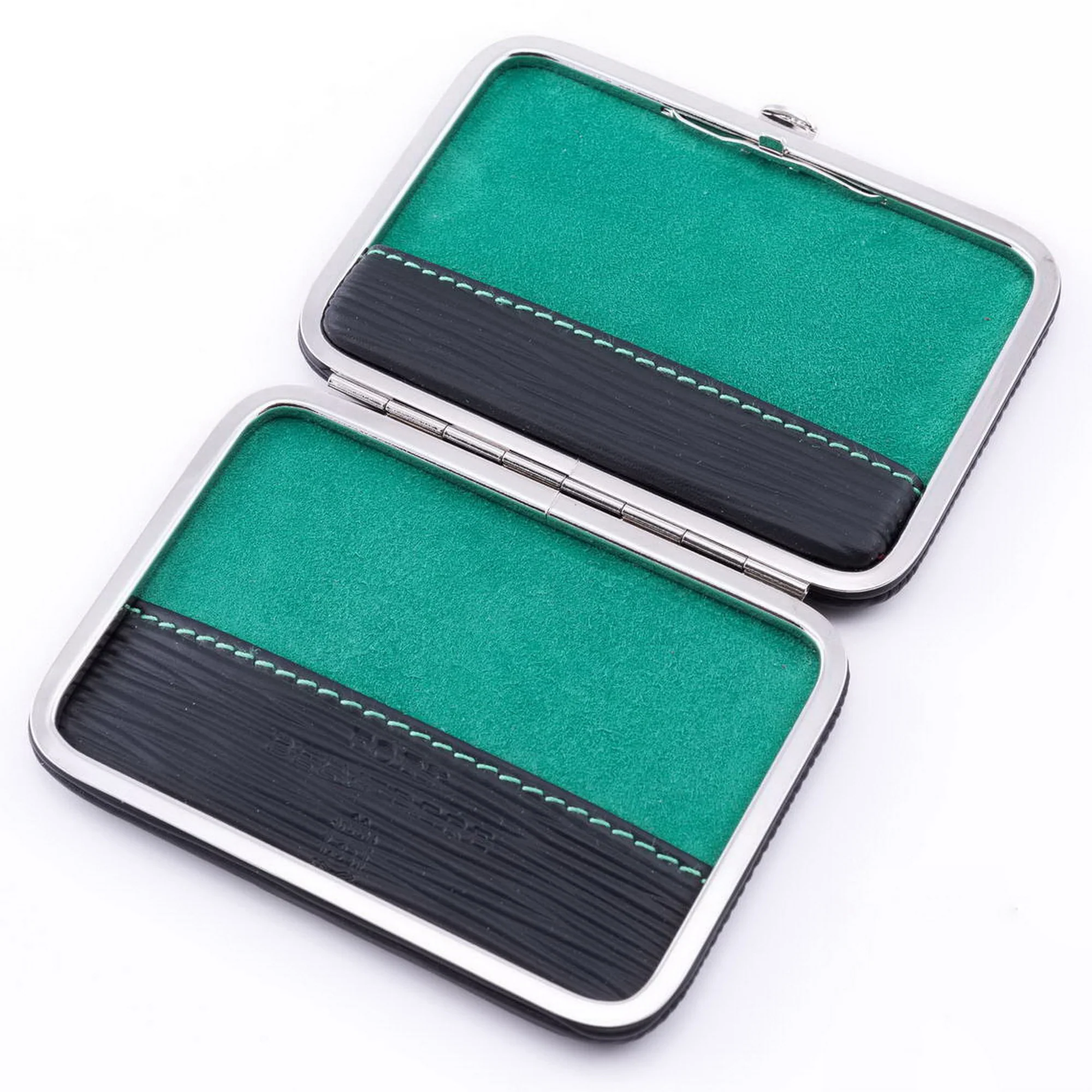 Black & Green Leather Business Card Case - Image 5