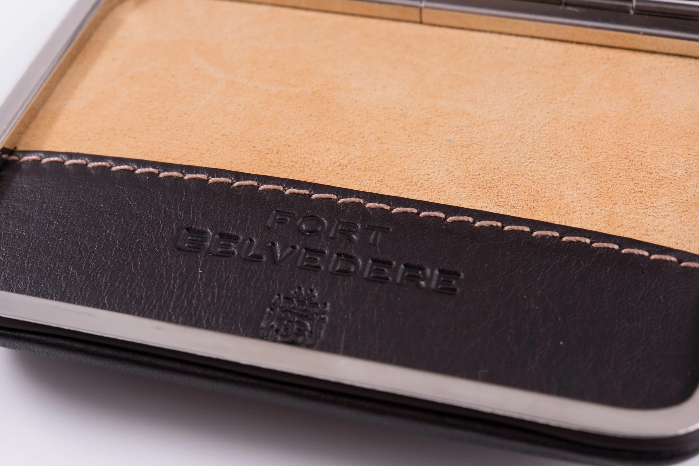 Dark Brown Bison Leather Business Card Case - Image 3