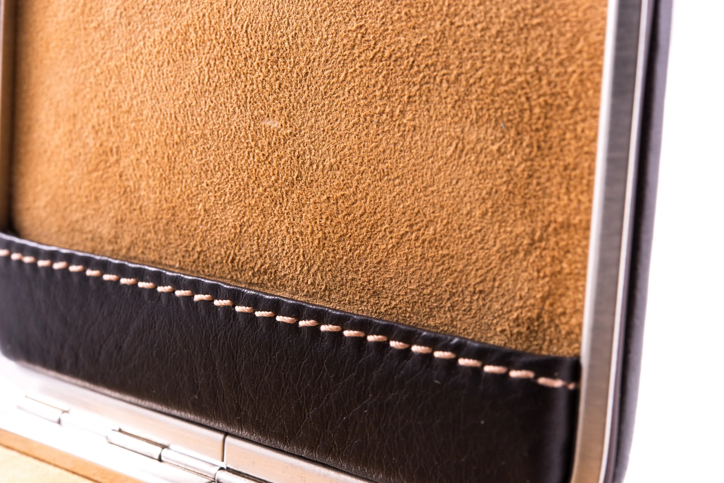 Dark Brown Bison Leather Business Card Case - Image 4