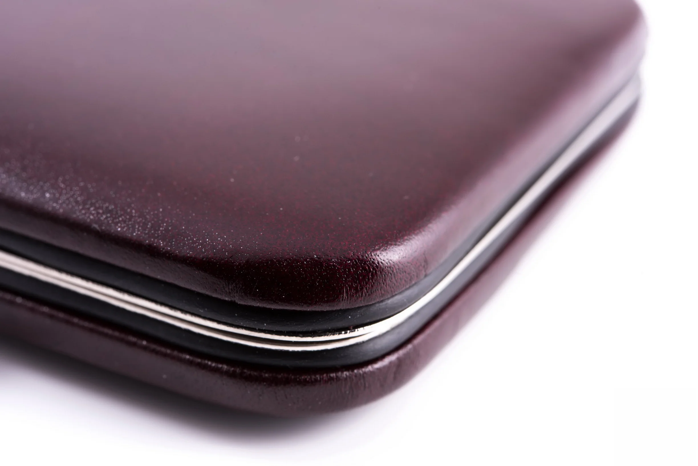 Dark Brown Bison Leather Business Card Case - Image 5
