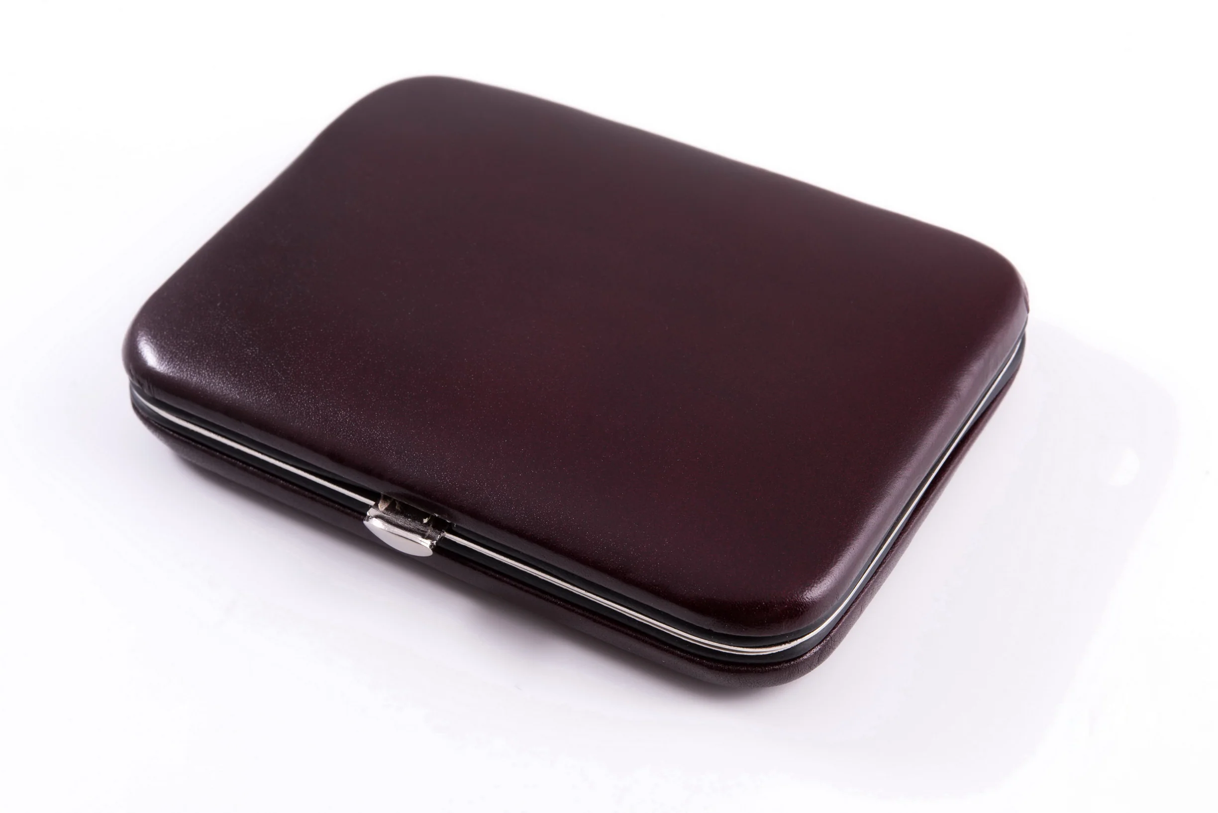 Dark Brown Bison Leather Business Card Case - Image 6
