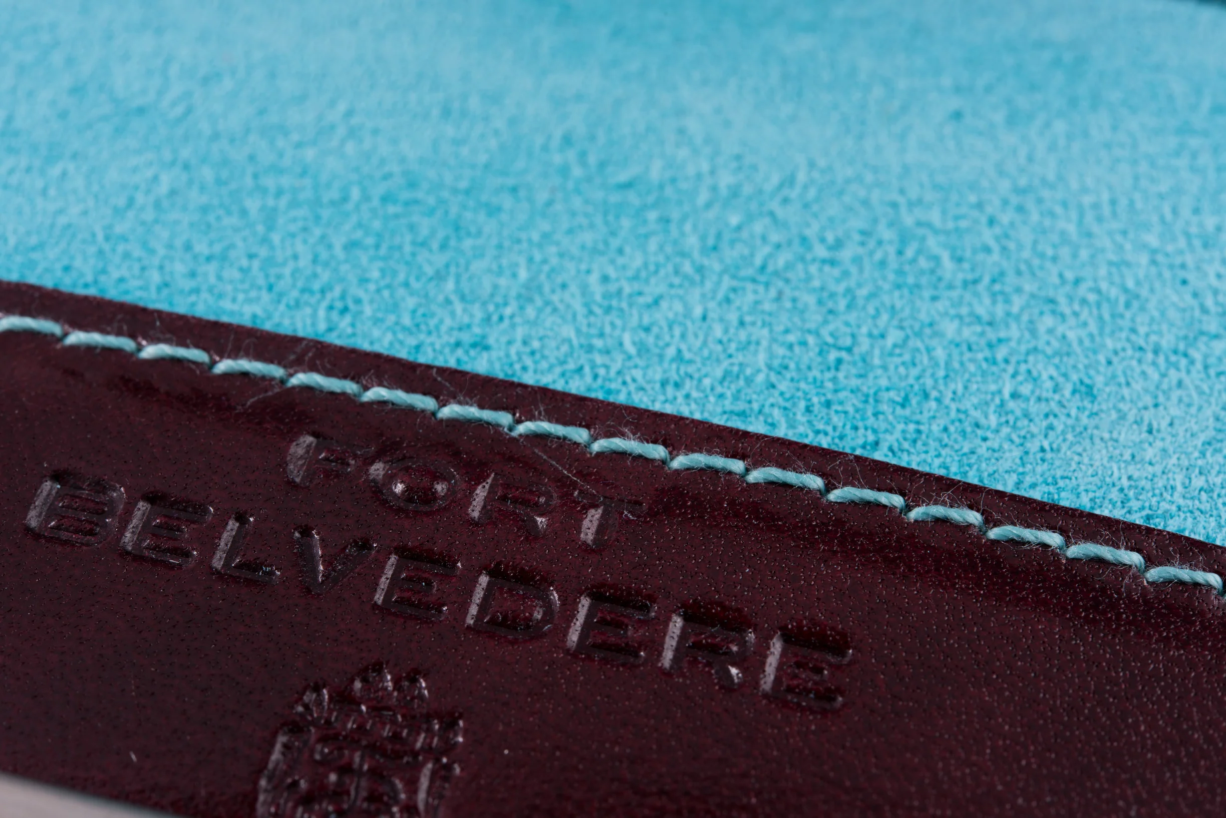 Oxblood & Turquoise Leather Business Card Case - Image 4