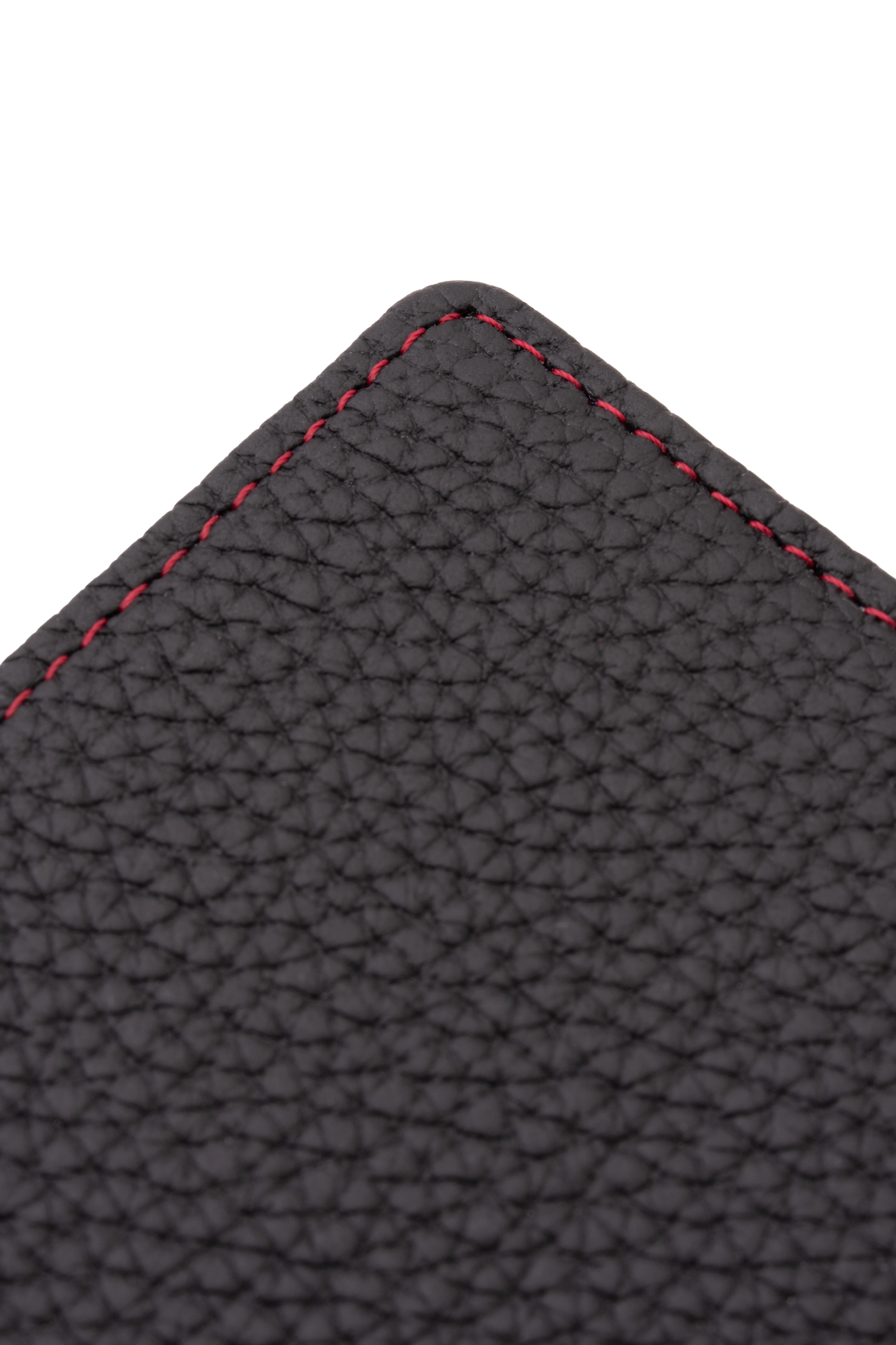 Classic 10 Card Bifold Black & Red Grained Leather Wallet - Image 23