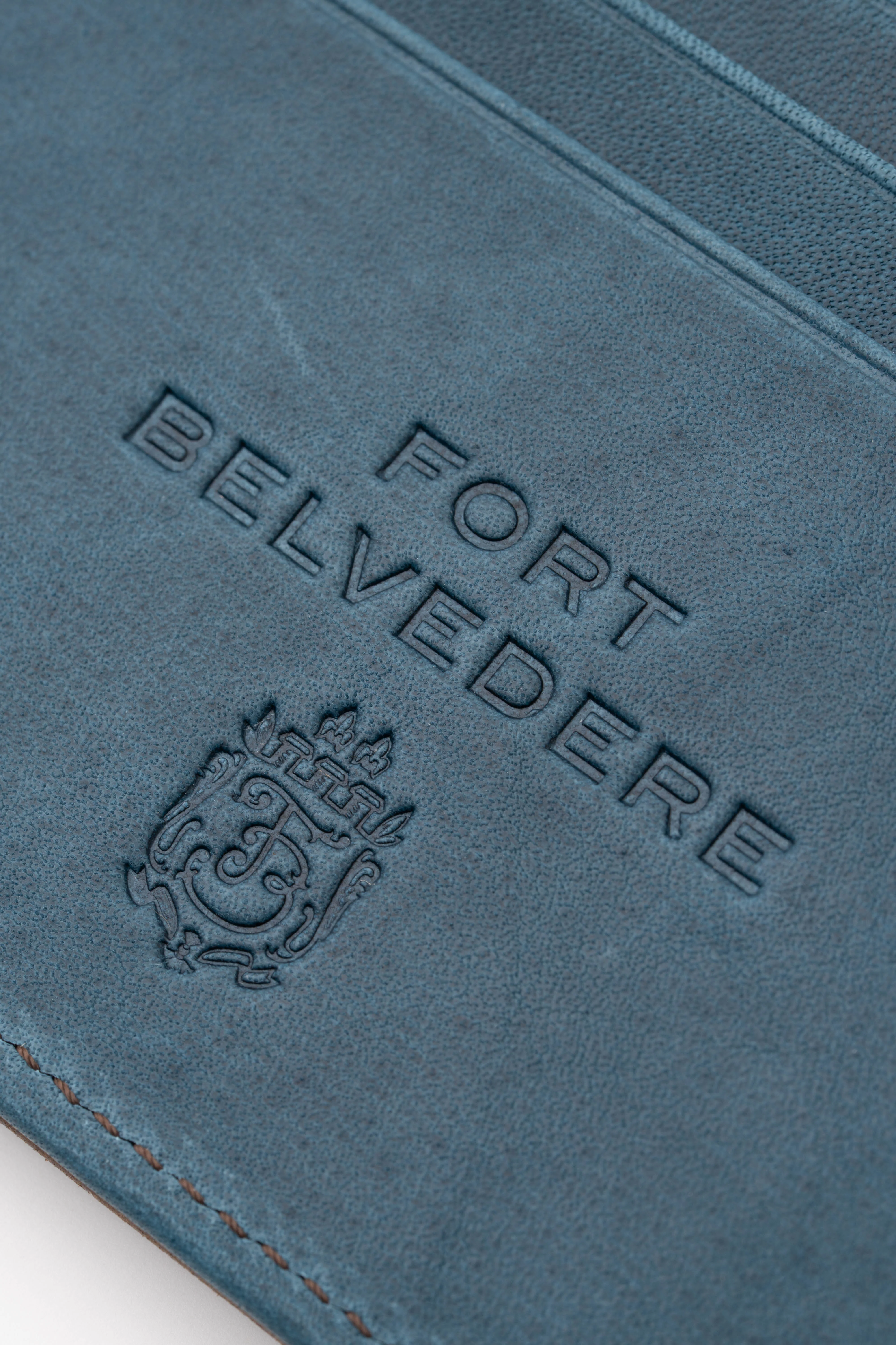 Classic 10 Card Bifold Mahogany & Blue Two Tone Leather Wallet - Image 14