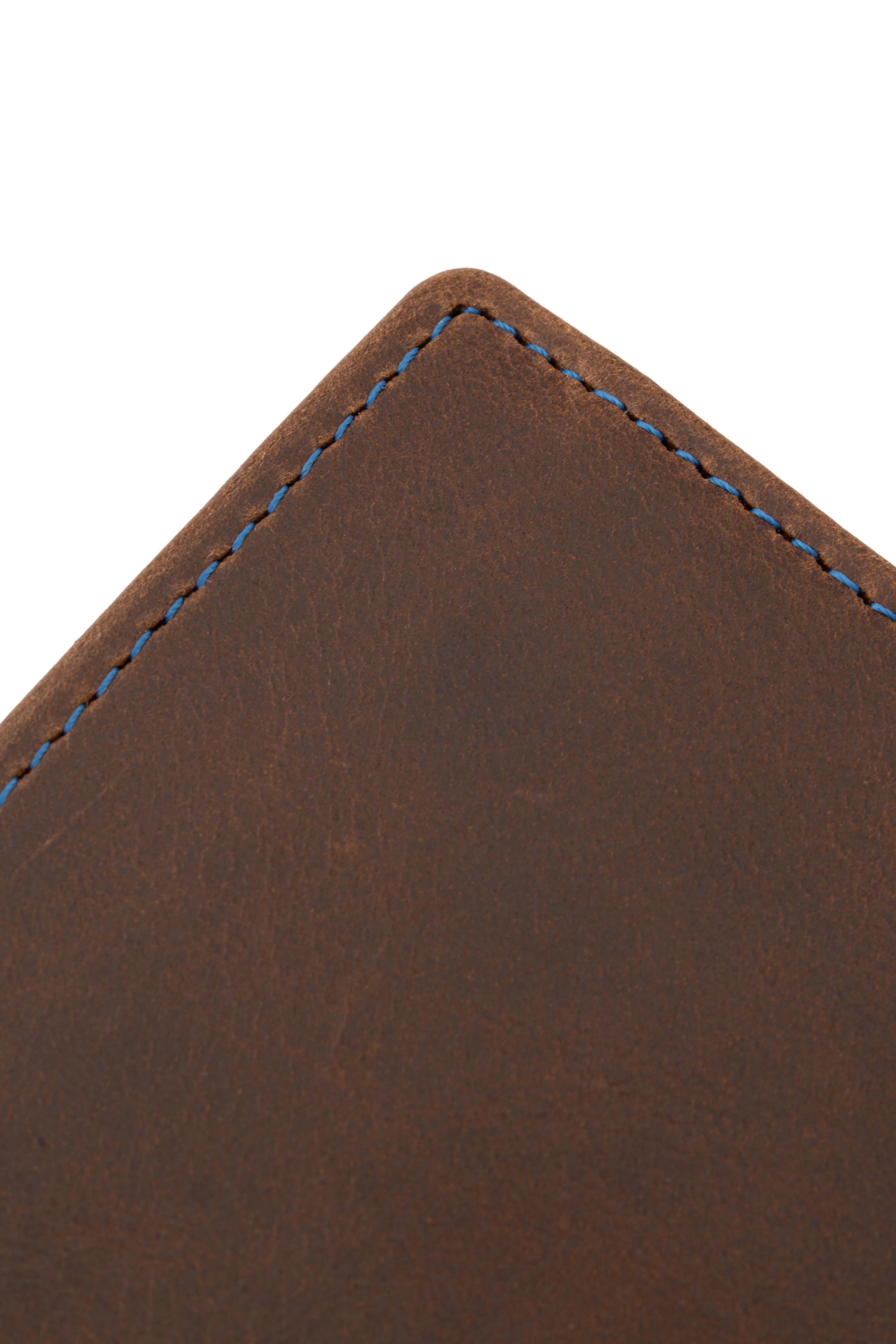 Classic 10 Card Bifold Mahogany & Blue Two Tone Leather Wallet - Image 25