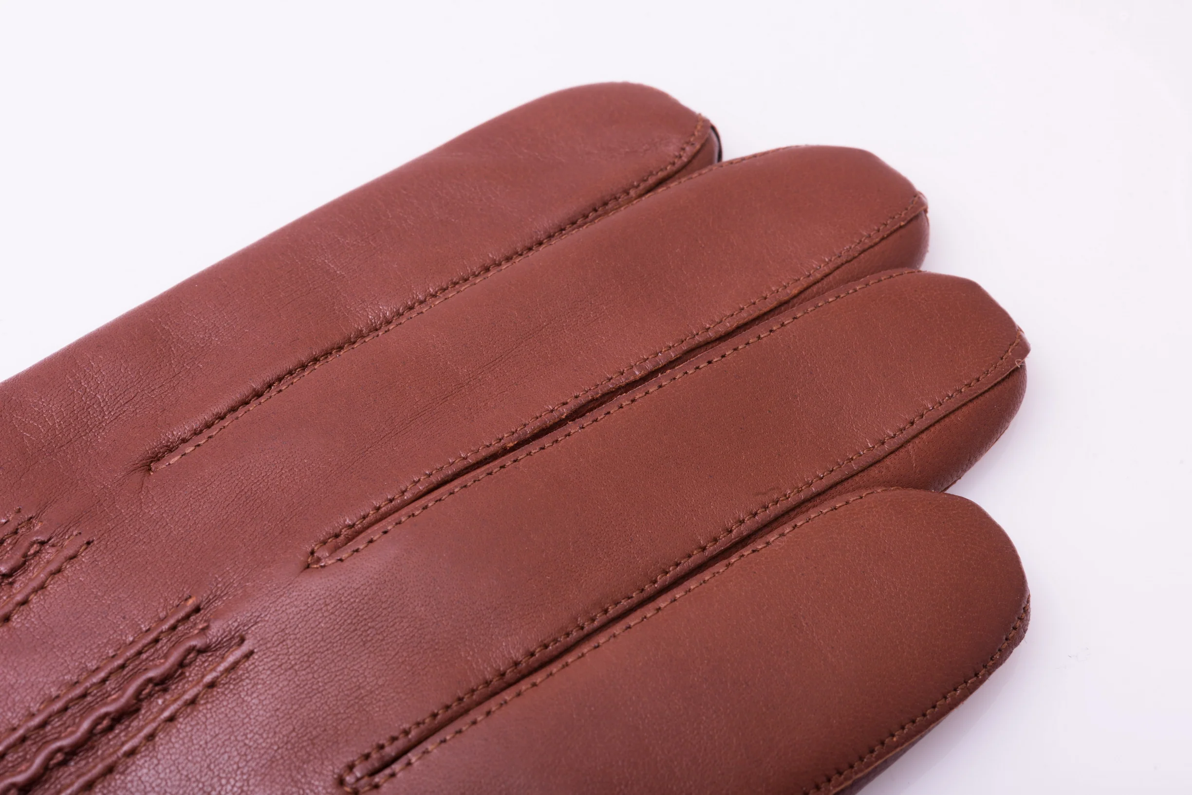 Cognac Brown Lamb Nappa Leather Dress Gloves - Image 5
