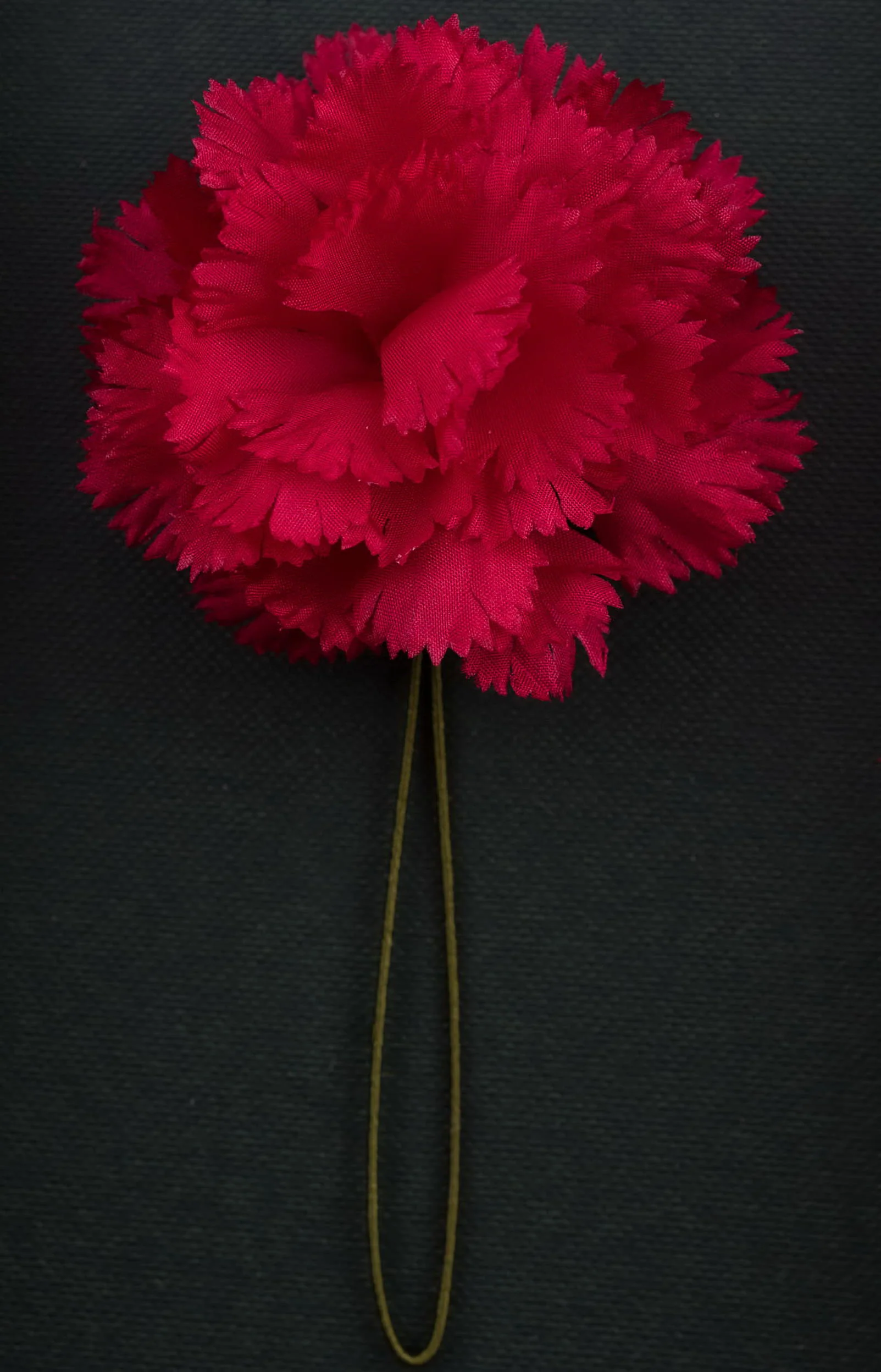 Life-Sized Dark Red Carnation Boutonnière Flower - Image 3