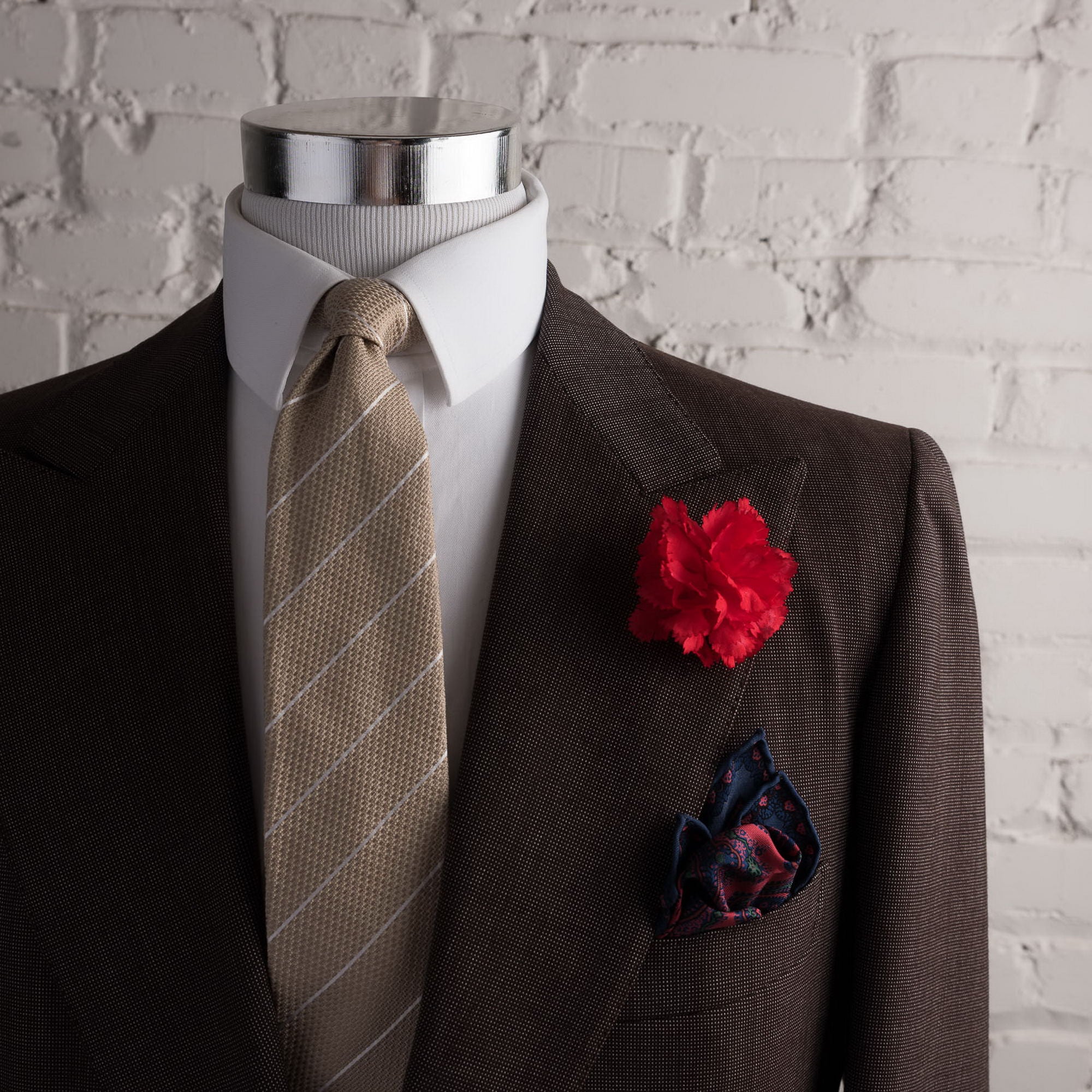 Life-Sized Dark Red Carnation Boutonnière Flower - Image 7