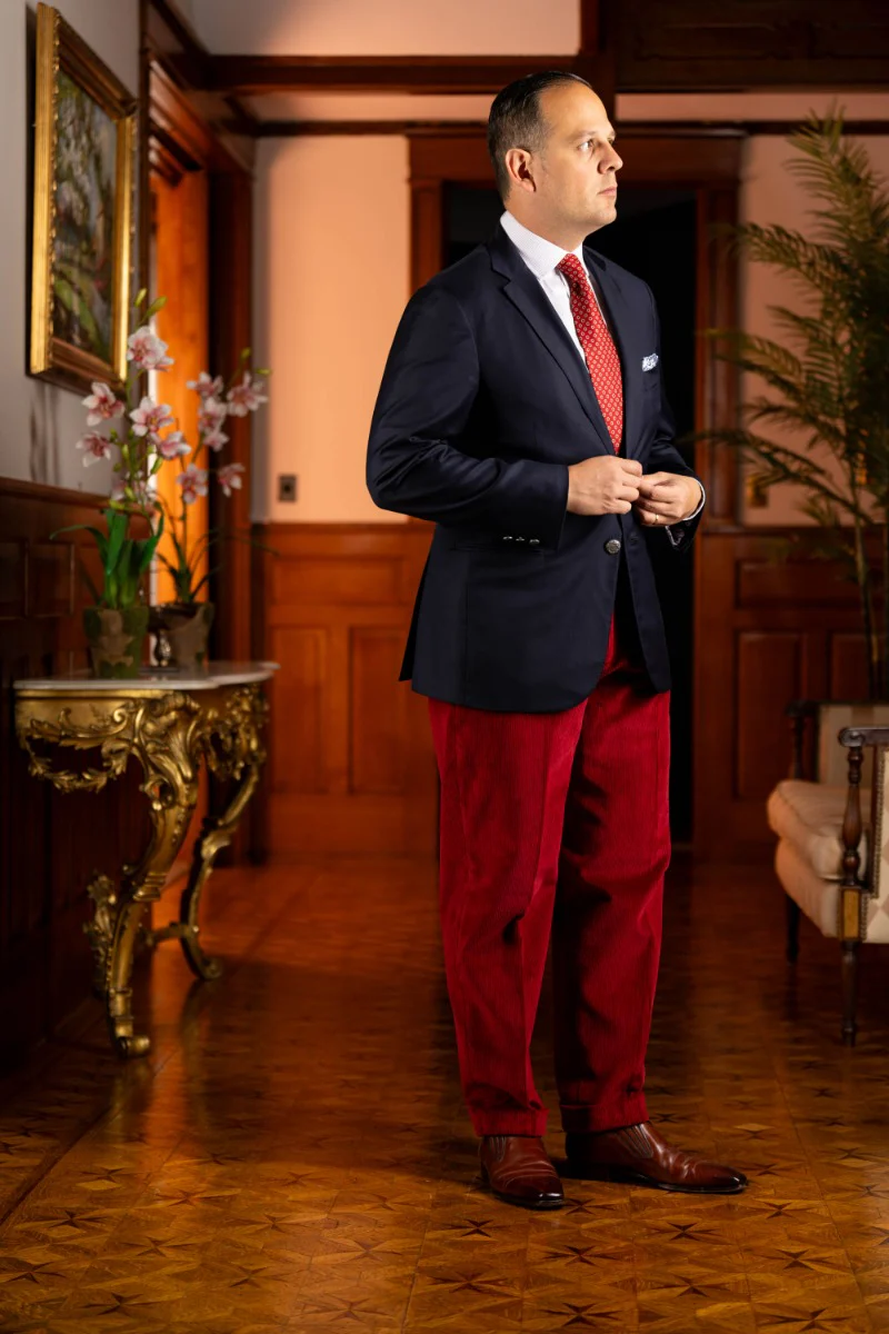 Garnet Red Stancliffe Corduroy Trousers - Image 10