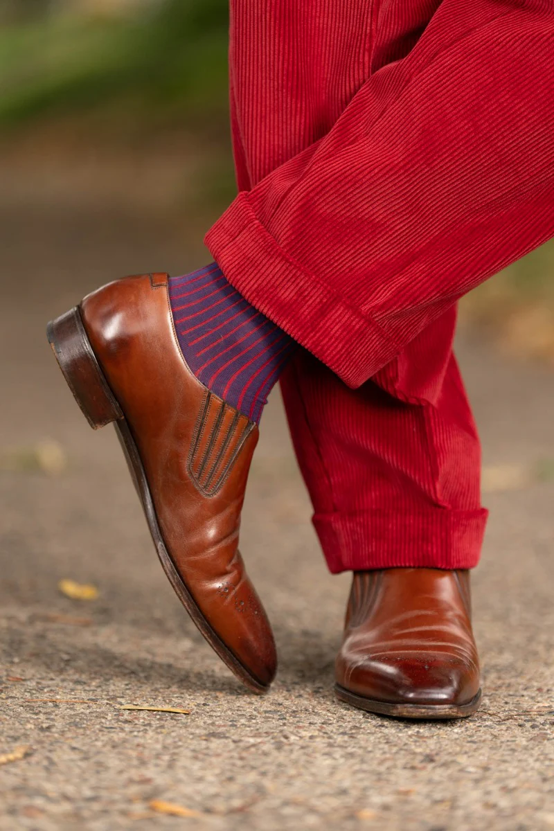 Garnet Red Stancliffe Corduroy Trousers - Image 4