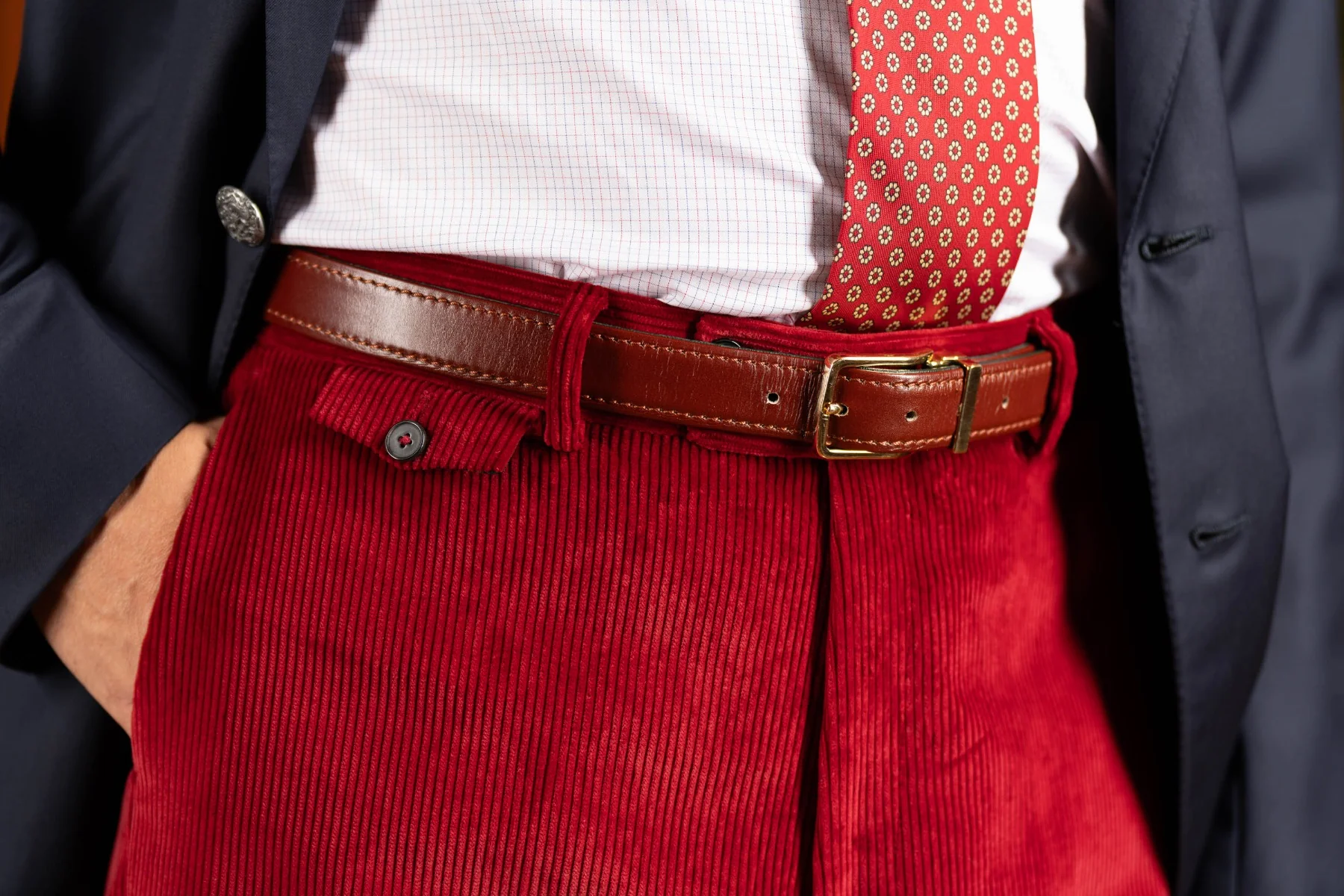 Garnet Red Stancliffe Corduroy Trousers - Image 9
