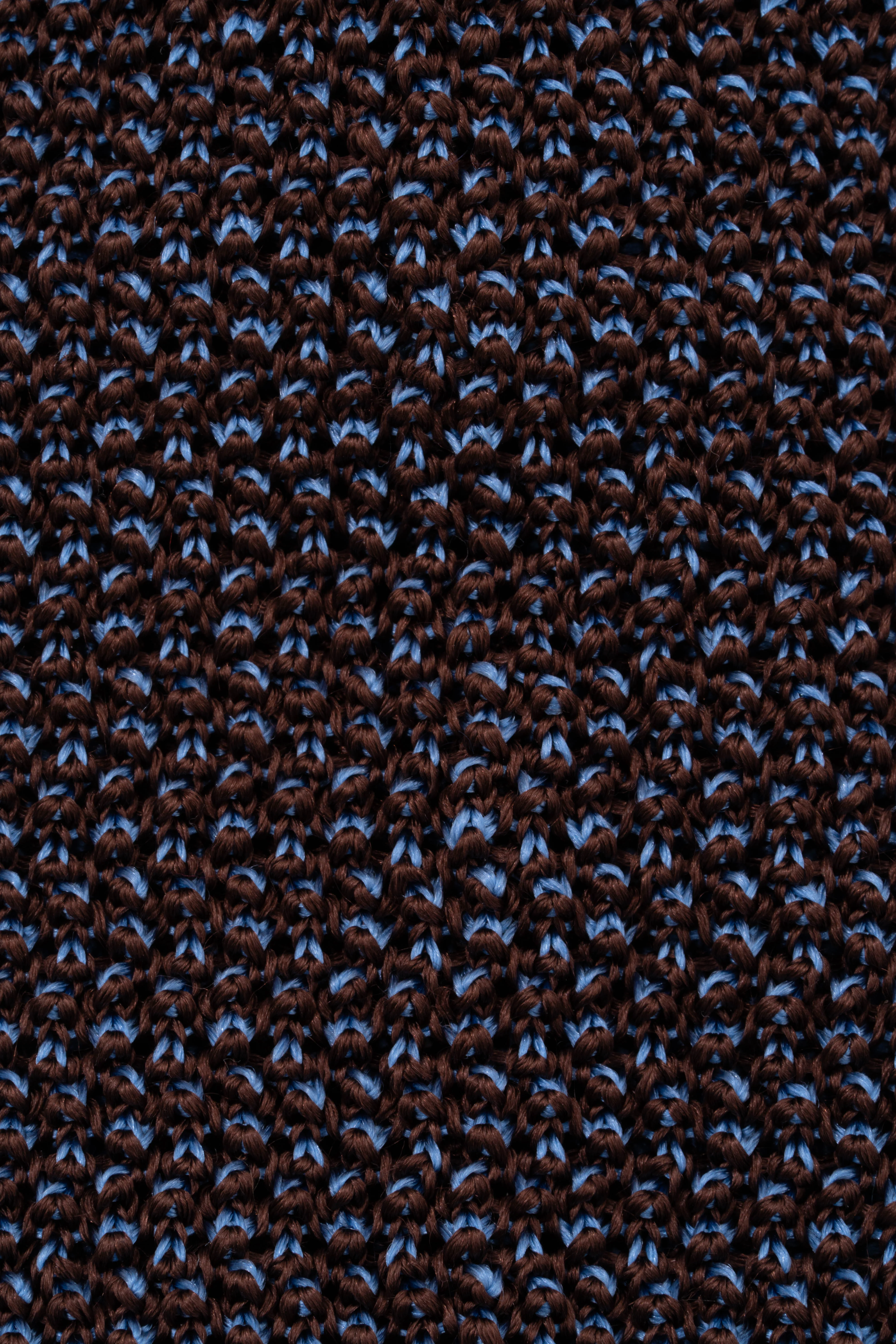 Light Blue & Brown Two-Tone Silk Knit Tie - Image 5