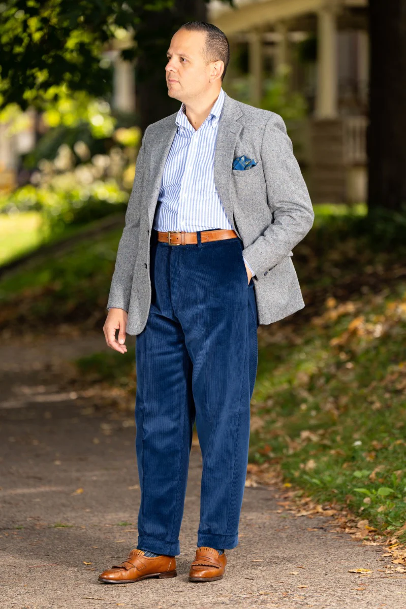 Infantry Blue Stancliffe Corduroy Trousers - Image 4