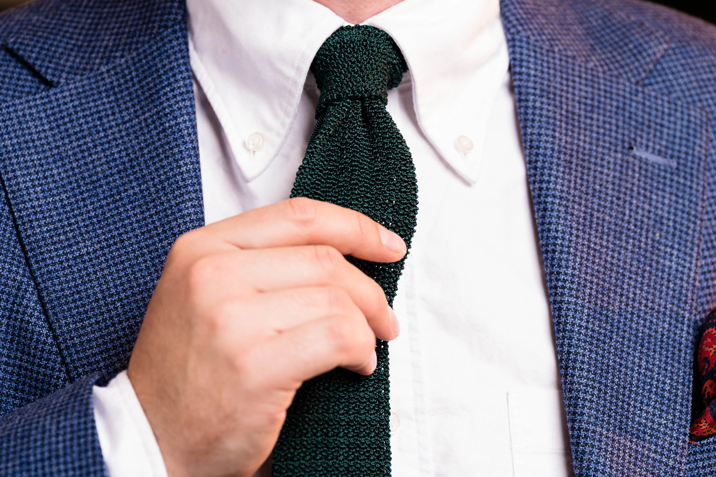 Hunter Green Silk Knit Tie - Image 7