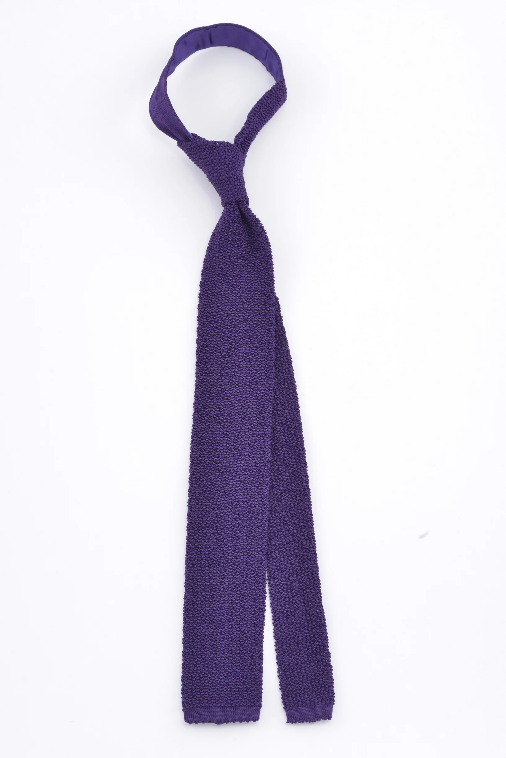 Imperial Purple Silk Knit Tie - Image 3